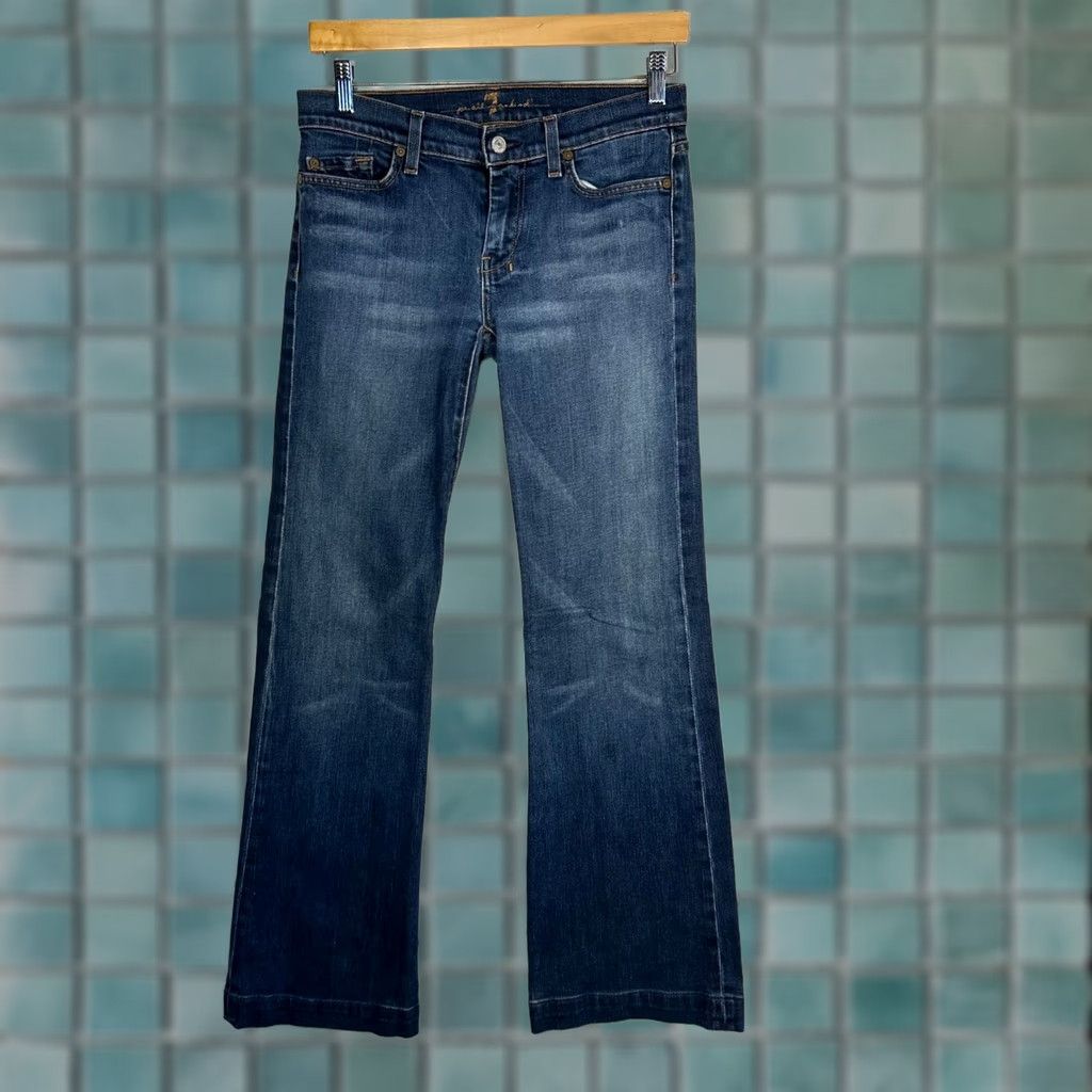7 For All Mankind 7 For All Mankind Dojo Jeans Wide-Leg Flare 29 Medium Wash Denim Womens Regular Inseam 33" Size 29" - 1 Thumbnail