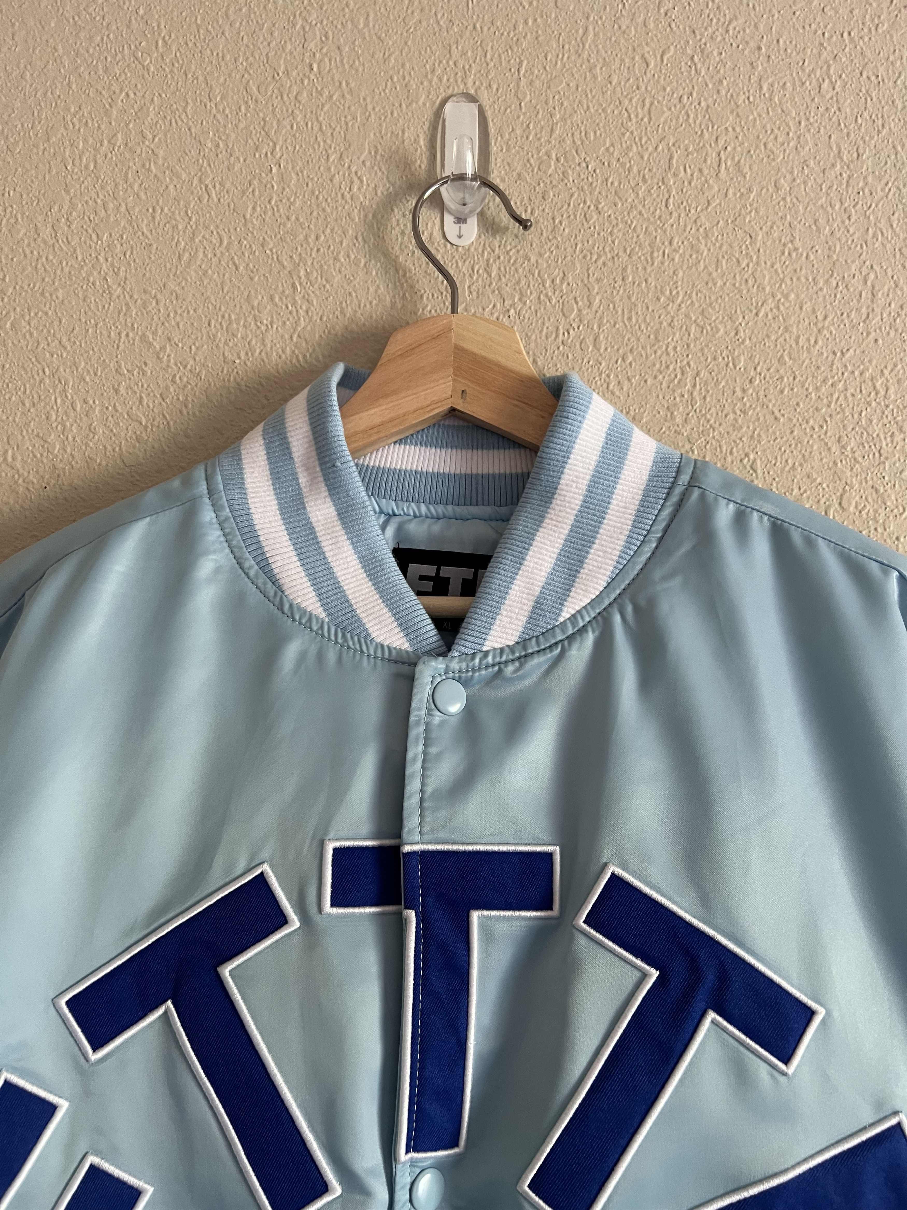 Fuck The Population FTP League Varsity Jacket in Light Blue Size US XL / EU 56 / 4 - 2 Thumbnail