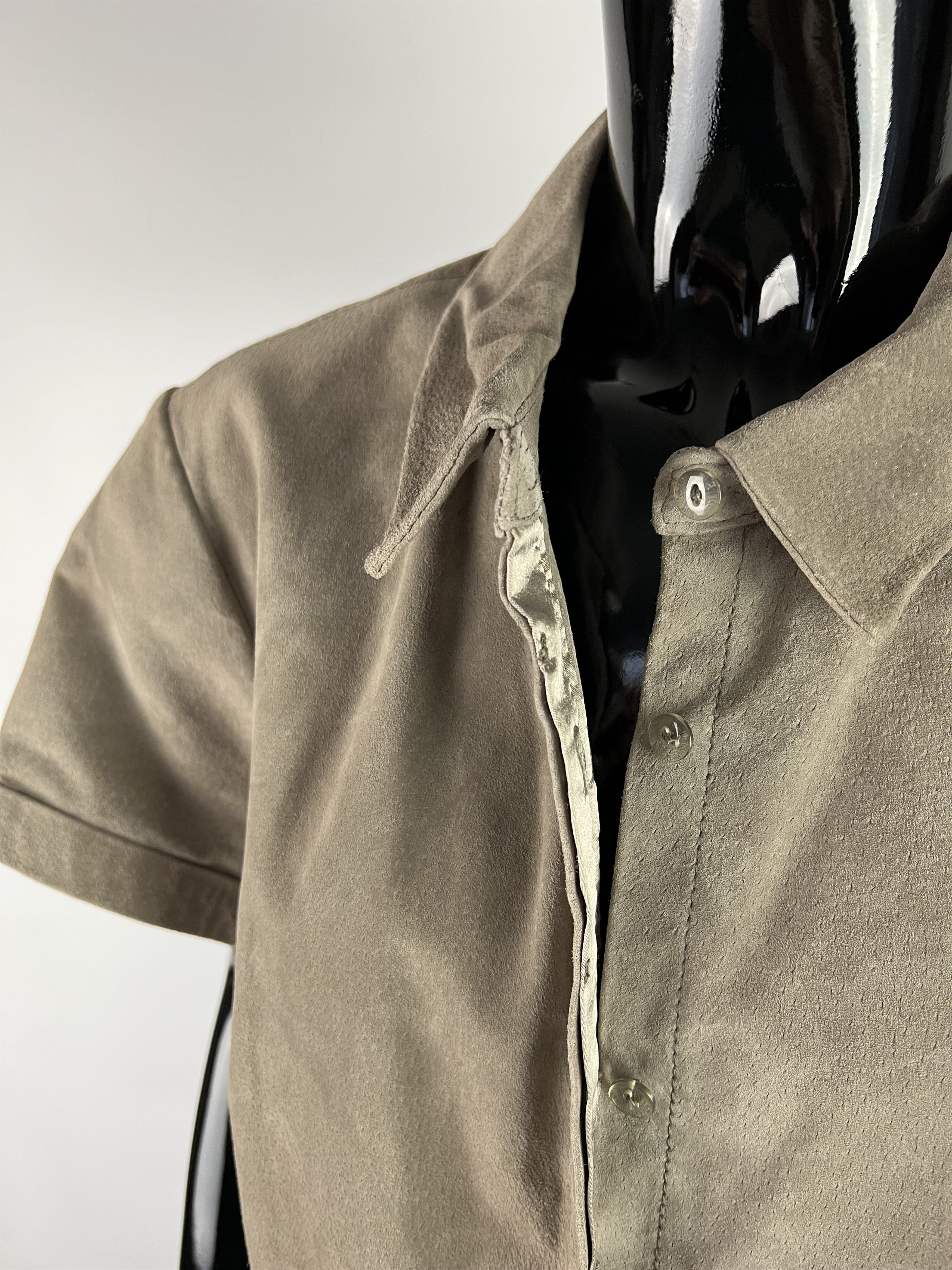 Designer × Genuine Leather 230€ NWT Mart Visser Beige Suede Button Up Dress Size 46 Size L / US 10 / IT 46 - 5 Thumbnail