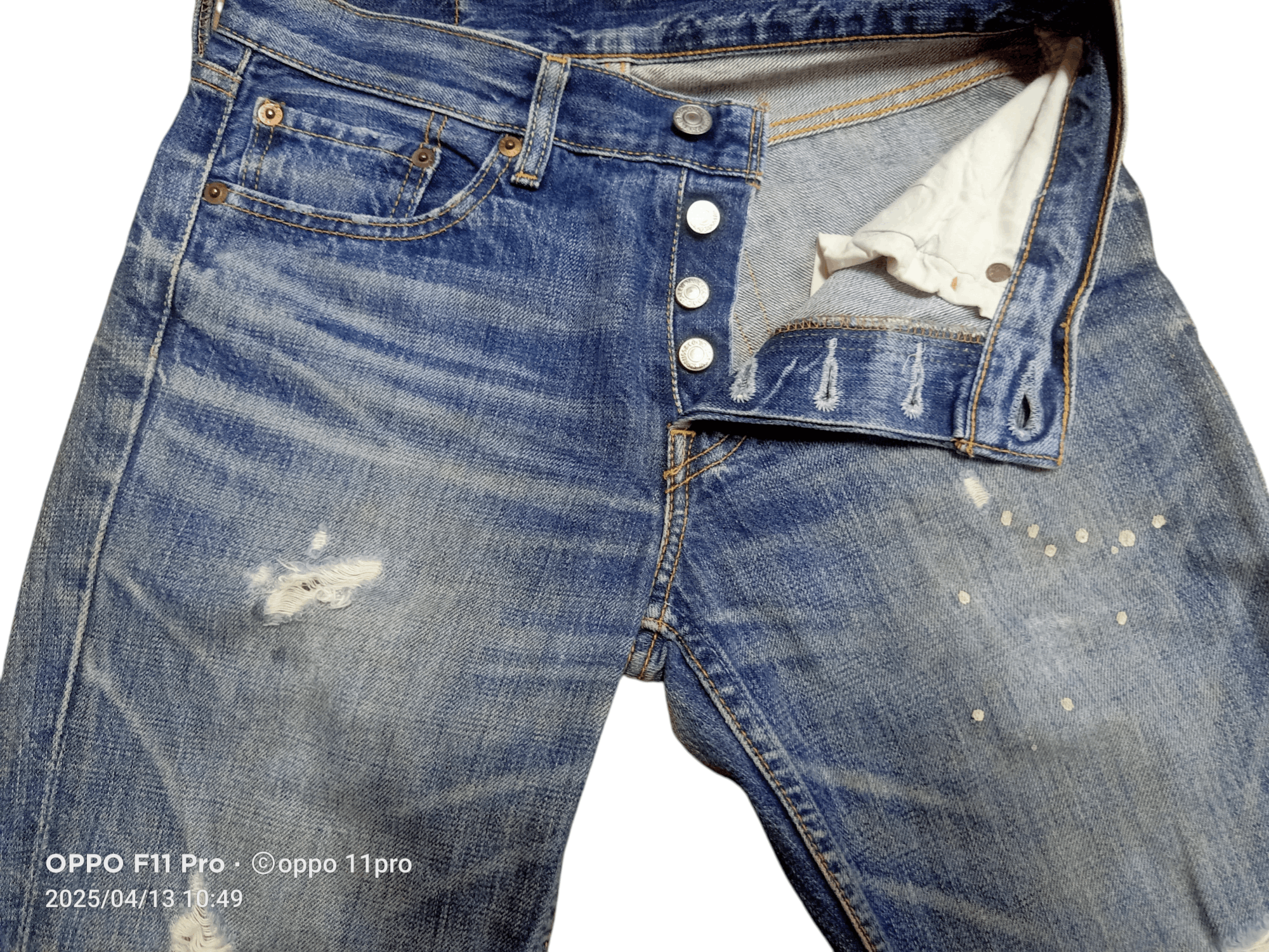 Levi's × Vintage Levis 501 Vtg Y2k Denim Vintage Distressdenim Mudwash Size US 28 / EU 44 - 18 Thumbnail