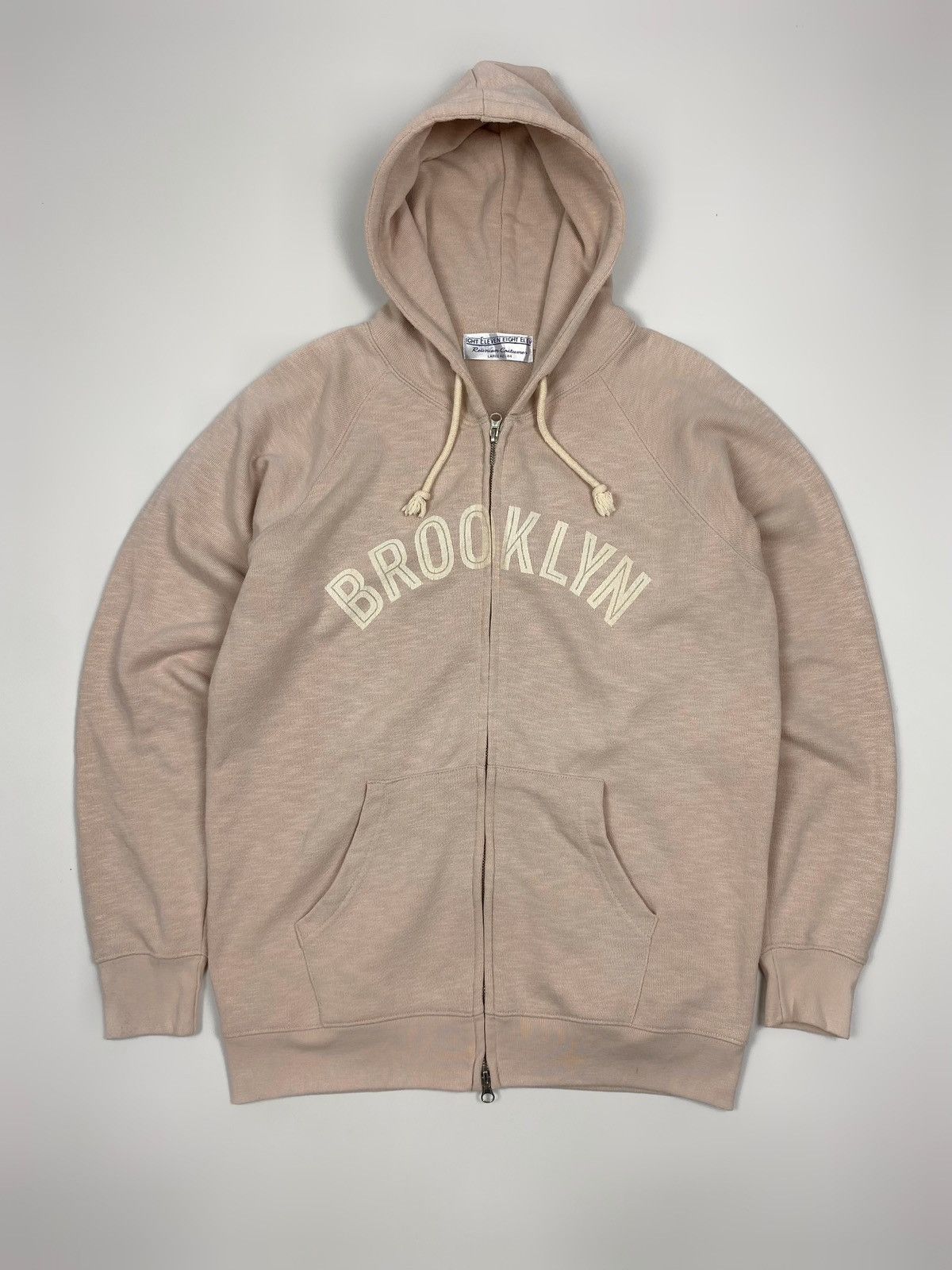 Japanese Brand Eleven Eight Japan Brooklyn Spell Out Raglan Zip Hoodie Size US L / EU 52-54 / 3 - 1 Thumbnail