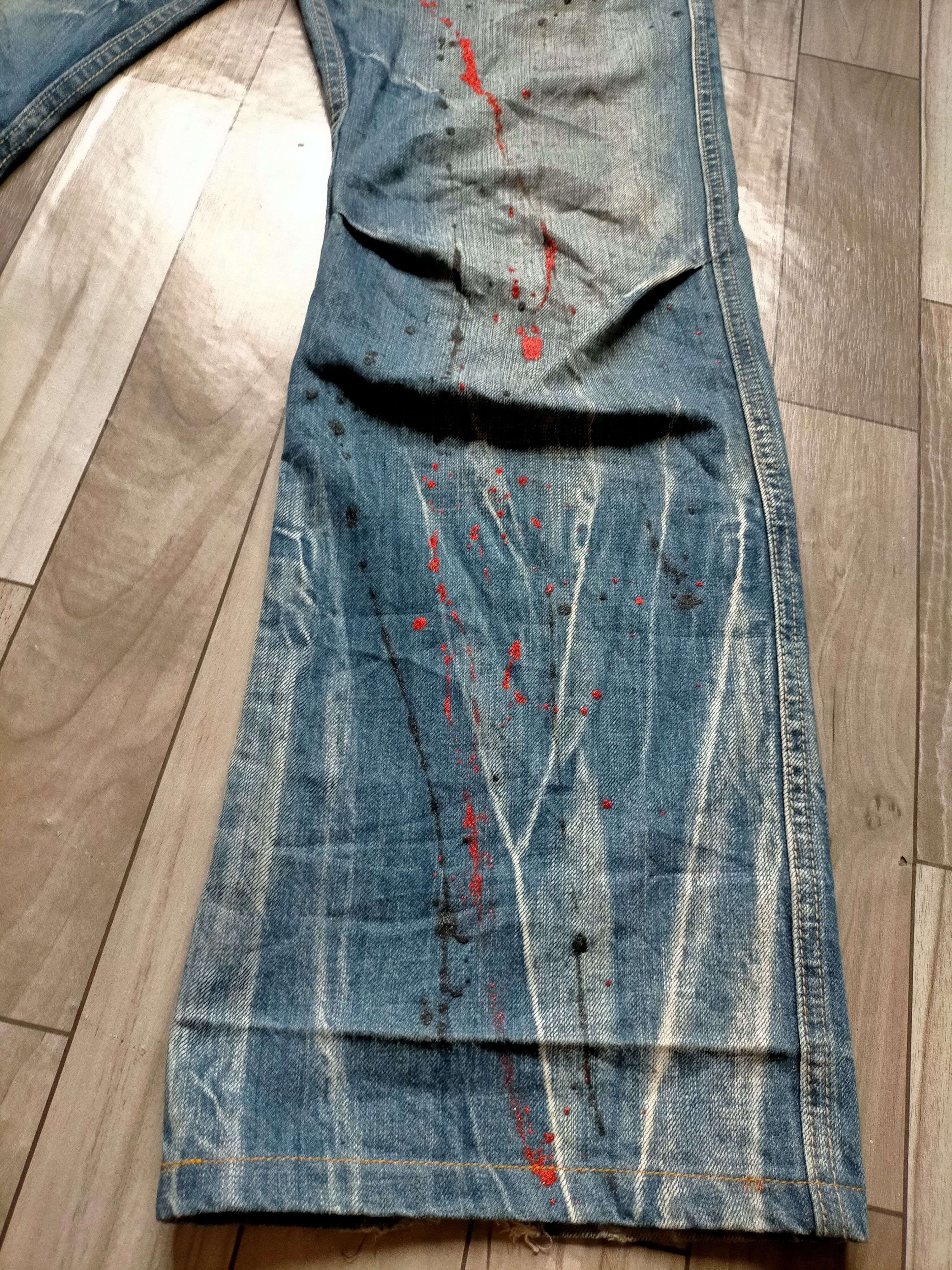 Hysteric Glamour × Japanese Brand Flare Jeans Root Three Acid Wash Painted Boot cut denim Size US 32 / EU 48 - 7 Thumbnail