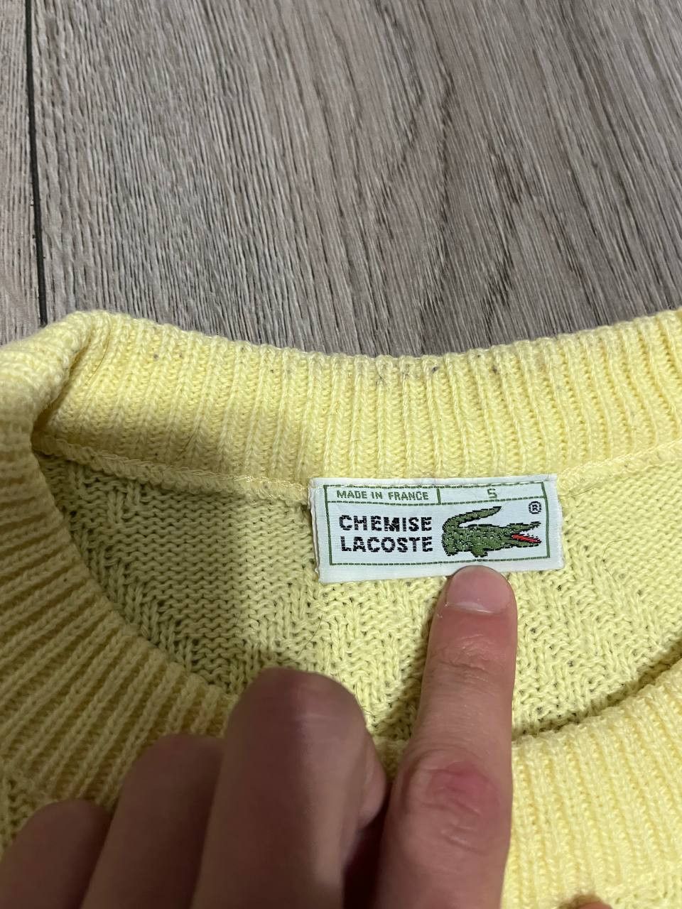 Lacoste VINTAGE 90's LACOSTE CHEMISE knit Yellow Wool sweater Size US M / EU 48-50 / 2 - 4 Thumbnail