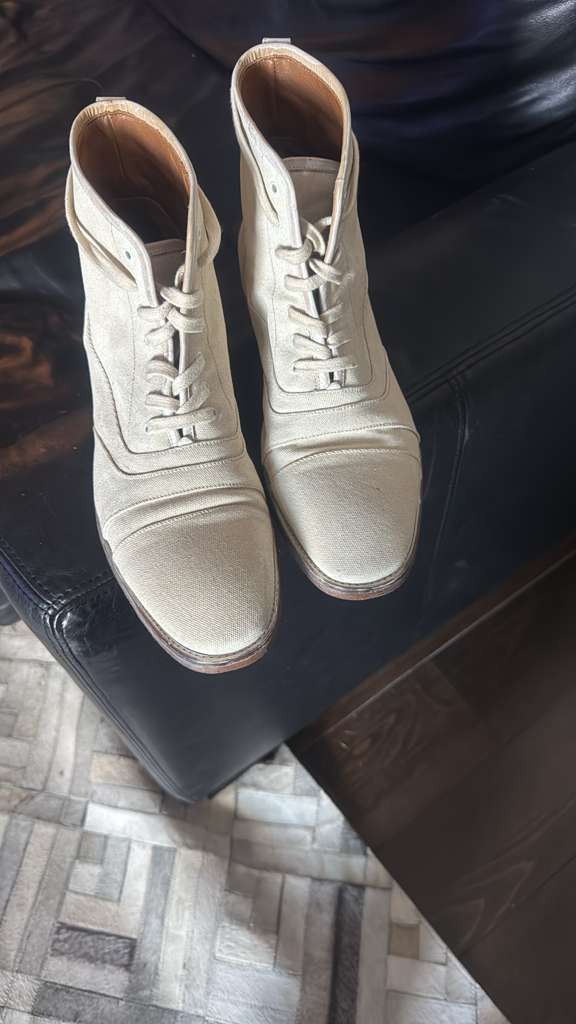 John Varvatos John Varvatos Fleetwood Lace Up Boots Cream Size US 8.5 / EU 41-42 - 2 Thumbnail