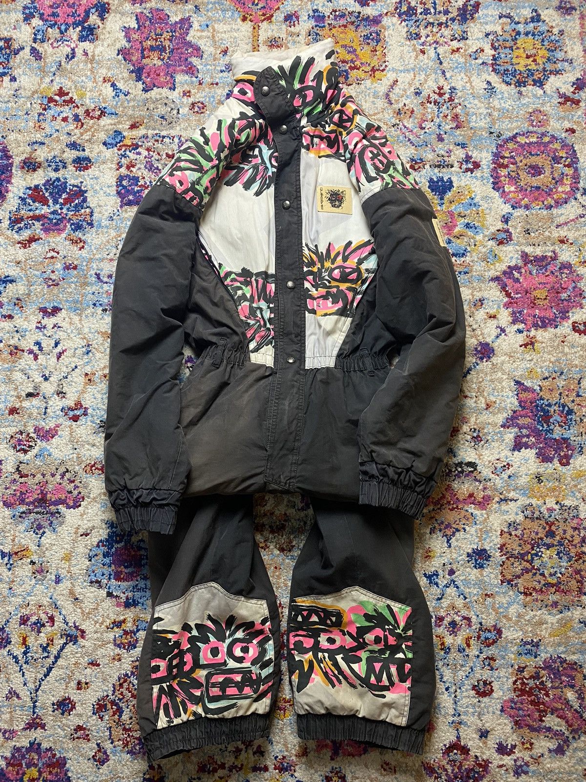 Quiksilver × Vintage VINTAGE QUIKSILVER CLASSIC FACE TRIBE SKI JUMPSUIT Size US 30 / EU 46 - 2 Thumbnail