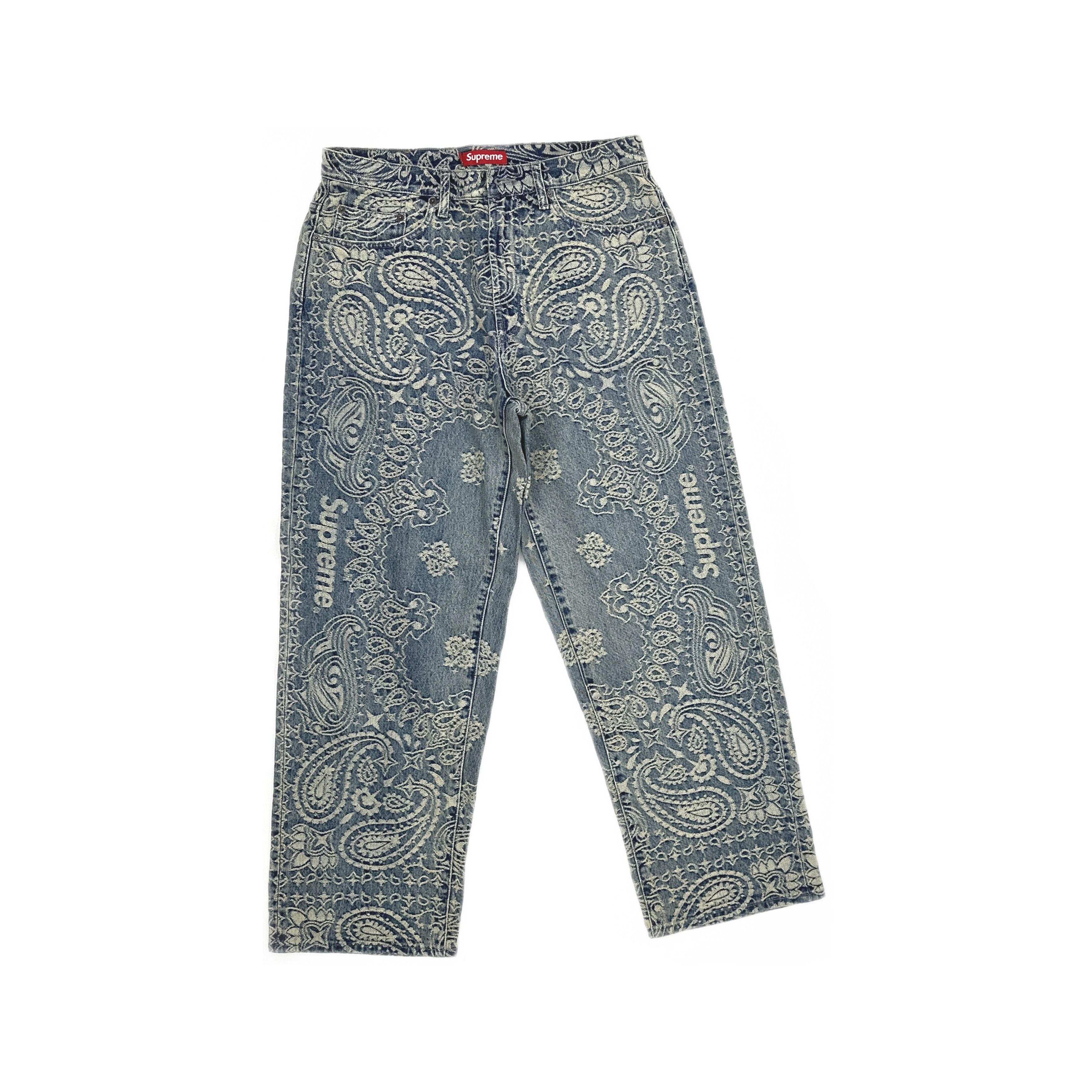 Supreme Checks Embroidered Jeans | Grailed