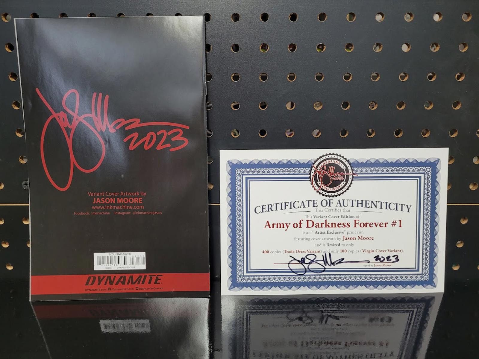 Other Signed Army of Darkness Forever #1 Jason Moore Virgin NM COA Size ONE SIZE - 4 Thumbnail