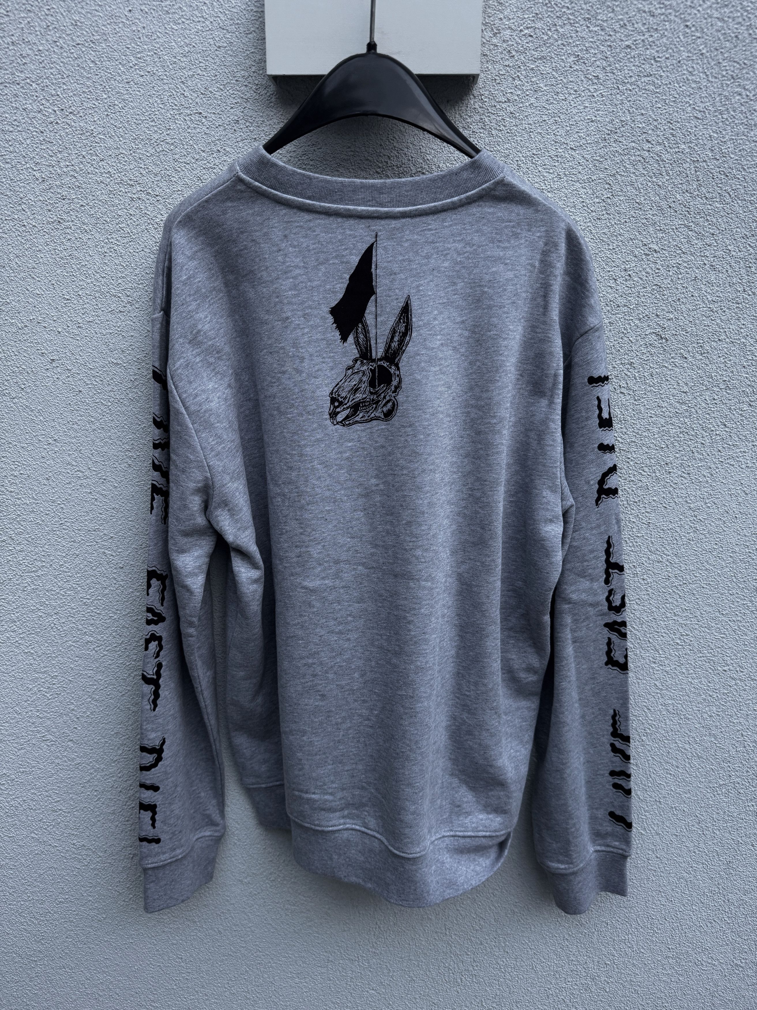 Alexander McQueen McQ Alexander McQueen Grey Sweater Black Angry Bunny Print S Size US S / EU 44-46 / 1 - 2 Thumbnail