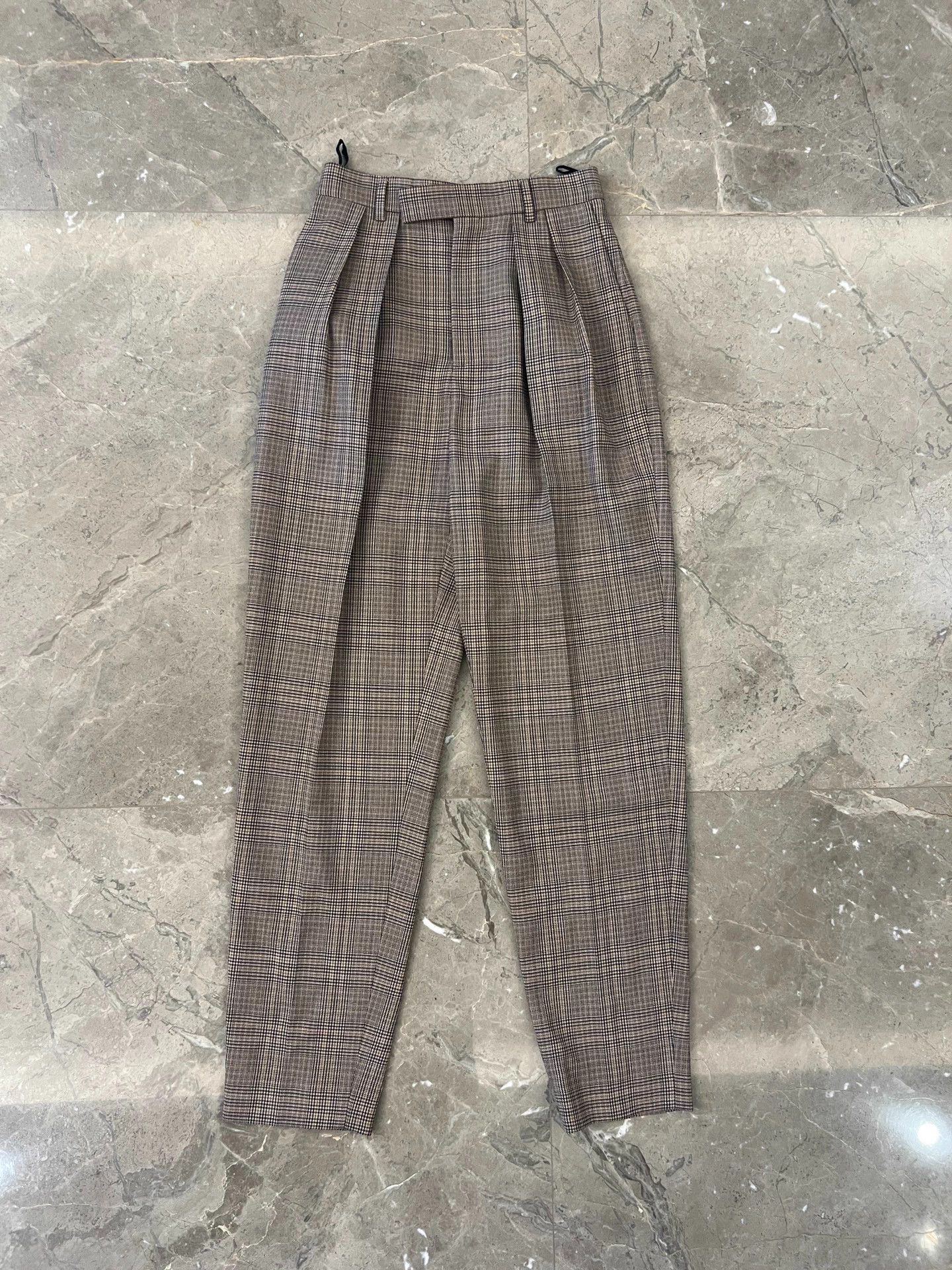Celine Celine by Hedi Slimane POW Check Wool Harem Pants Women's 36 Size 26" / US 2 / IT 38 - 1 Thumbnail