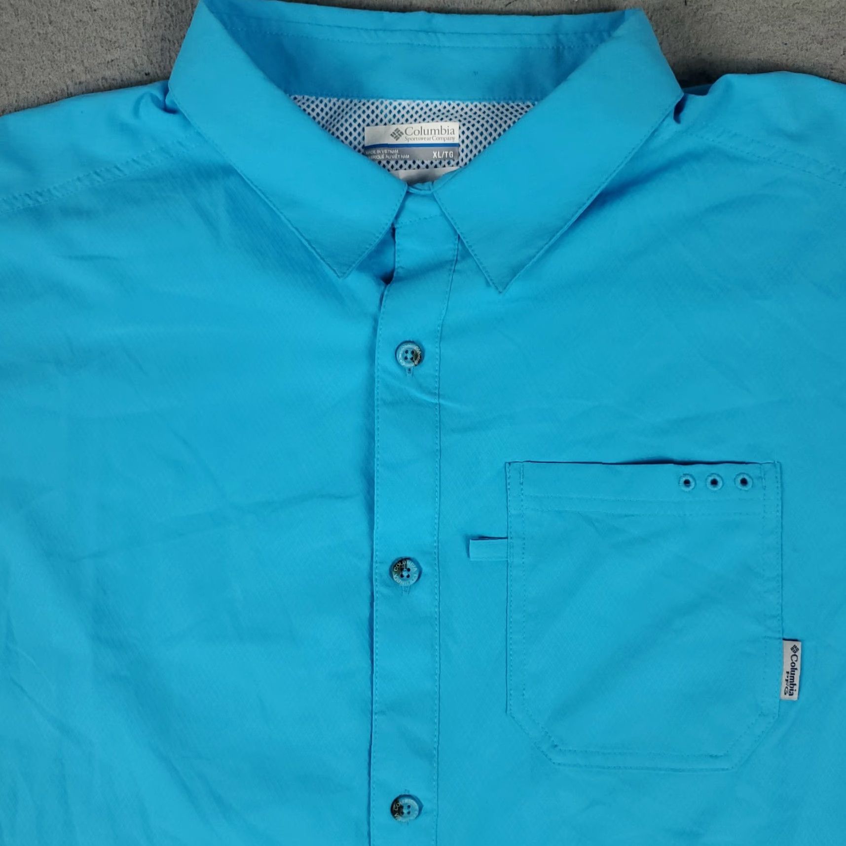 Vintage Columbia Shirt Mens XL Blue Vented Button-Up Short Sleeve Shirt Size US XL / EU 56 / 4 - 2 Thumbnail