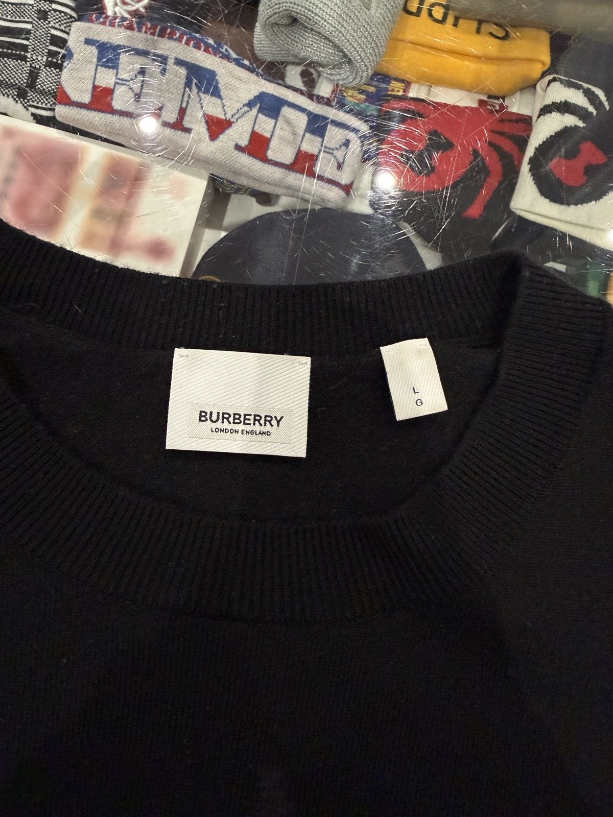 Burberry Burberry Wool Oak Leaf Crest Sweater Black Size: L Size US L / EU 52-54 / 3 - 4 Thumbnail