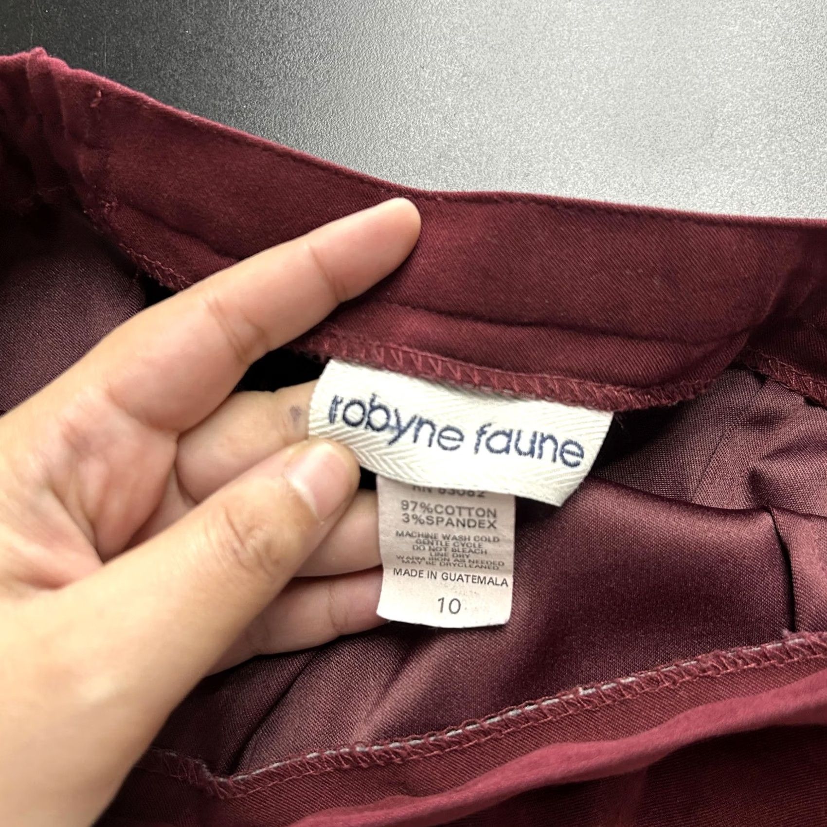 Vintage Robyne Raune Skirt Womens 10 Red Midi Pencil Stretch Cotton Blend Career Office Regular Size 32" / US 10 / IT 46 - 3 Thumbnail