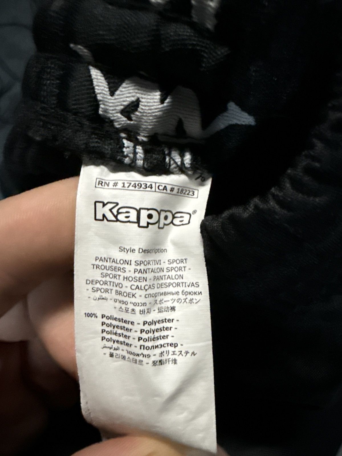 Kappa Kappa Snap Button Track Pants Black White Logo Tape XXL Size US 44 / EU 60 - 3 Thumbnail