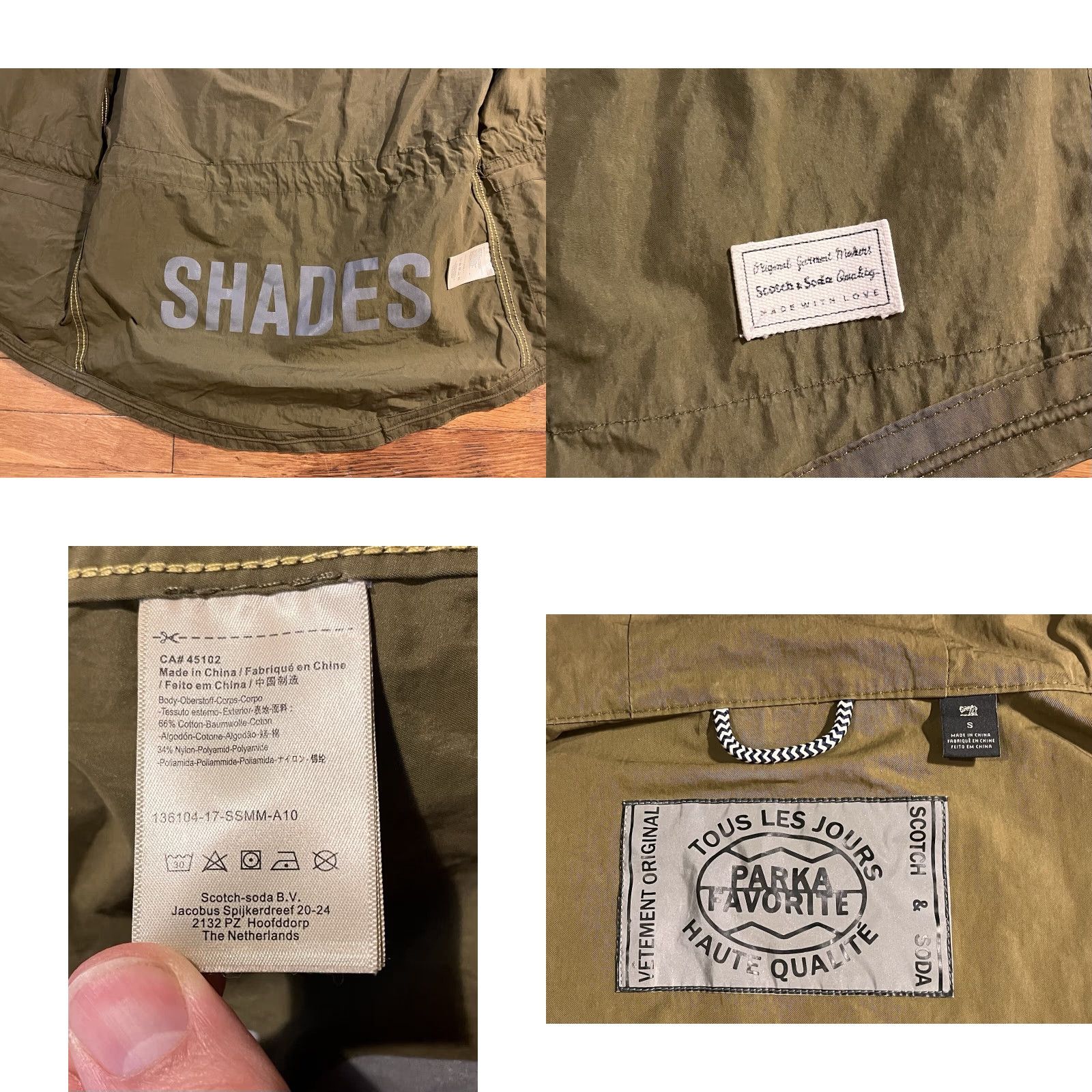 Scotch & Soda Scotch & Soda Favorite Parka Men’s Small Army Green Jacket Regular size Parka Wind-Resistant Hooded Full Zip Pockets 39” Chest Size US S / EU 44-46 / 1 - 8 Thumbnail