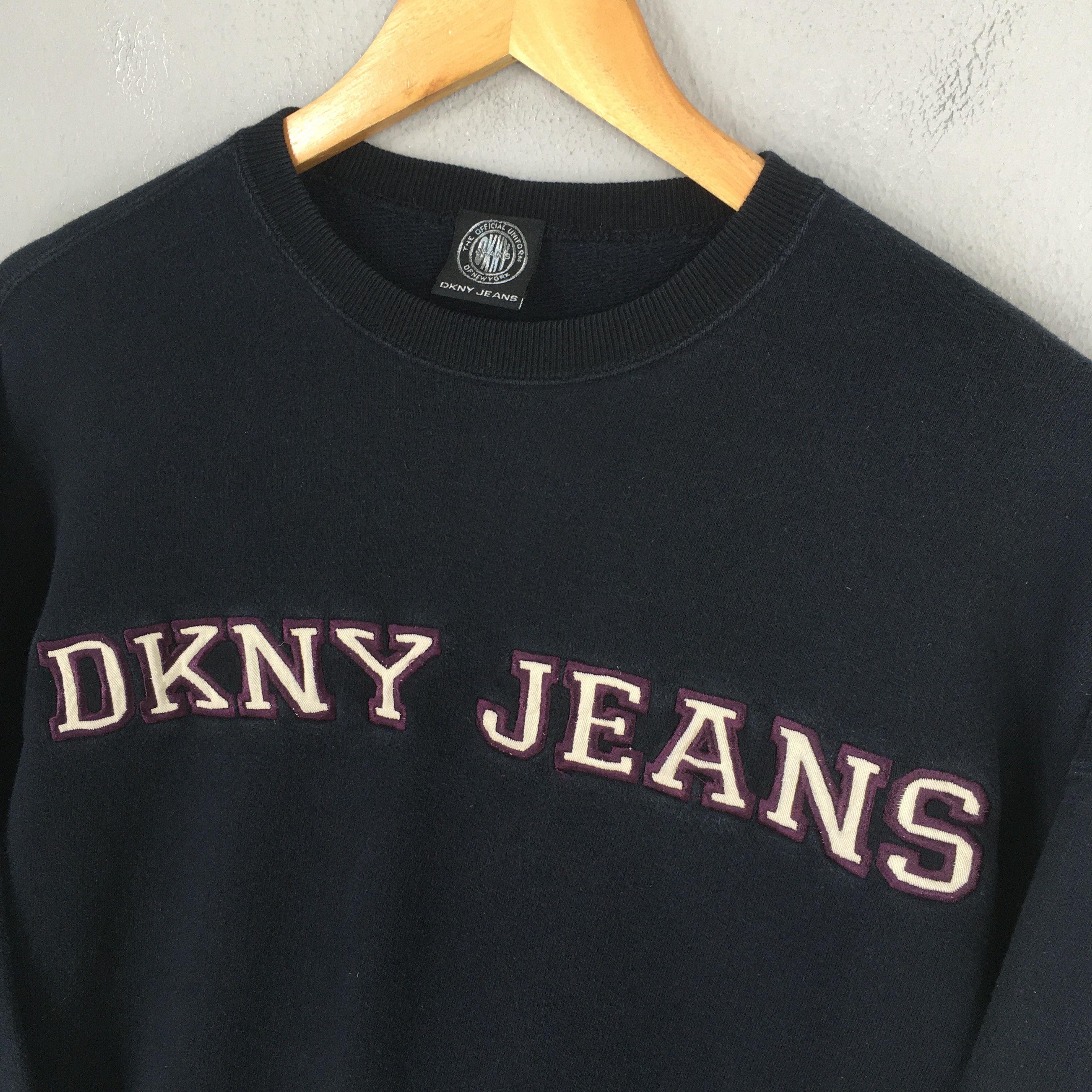 DKNY Vintage Dkny Usa Jeans Black Sweatshirt XLarge Size US XL / EU 56 / 4 - 3 Thumbnail