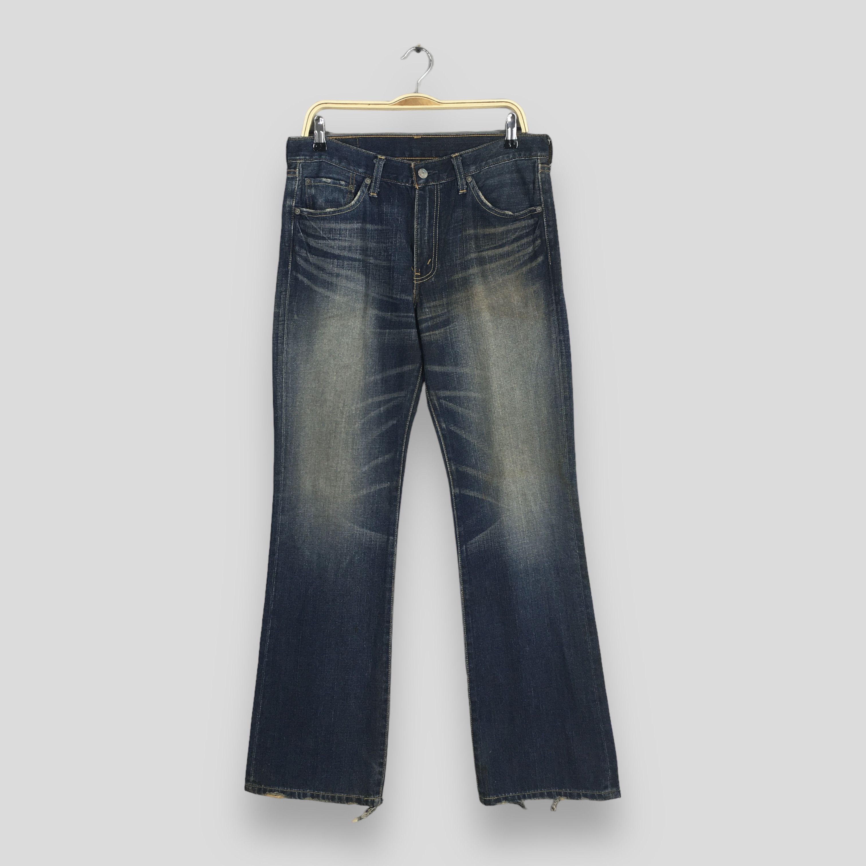 image of Size 32X32.5 Levi's 517 Faded Stonewash Flare Bootcut Jeans in Blue, Men's