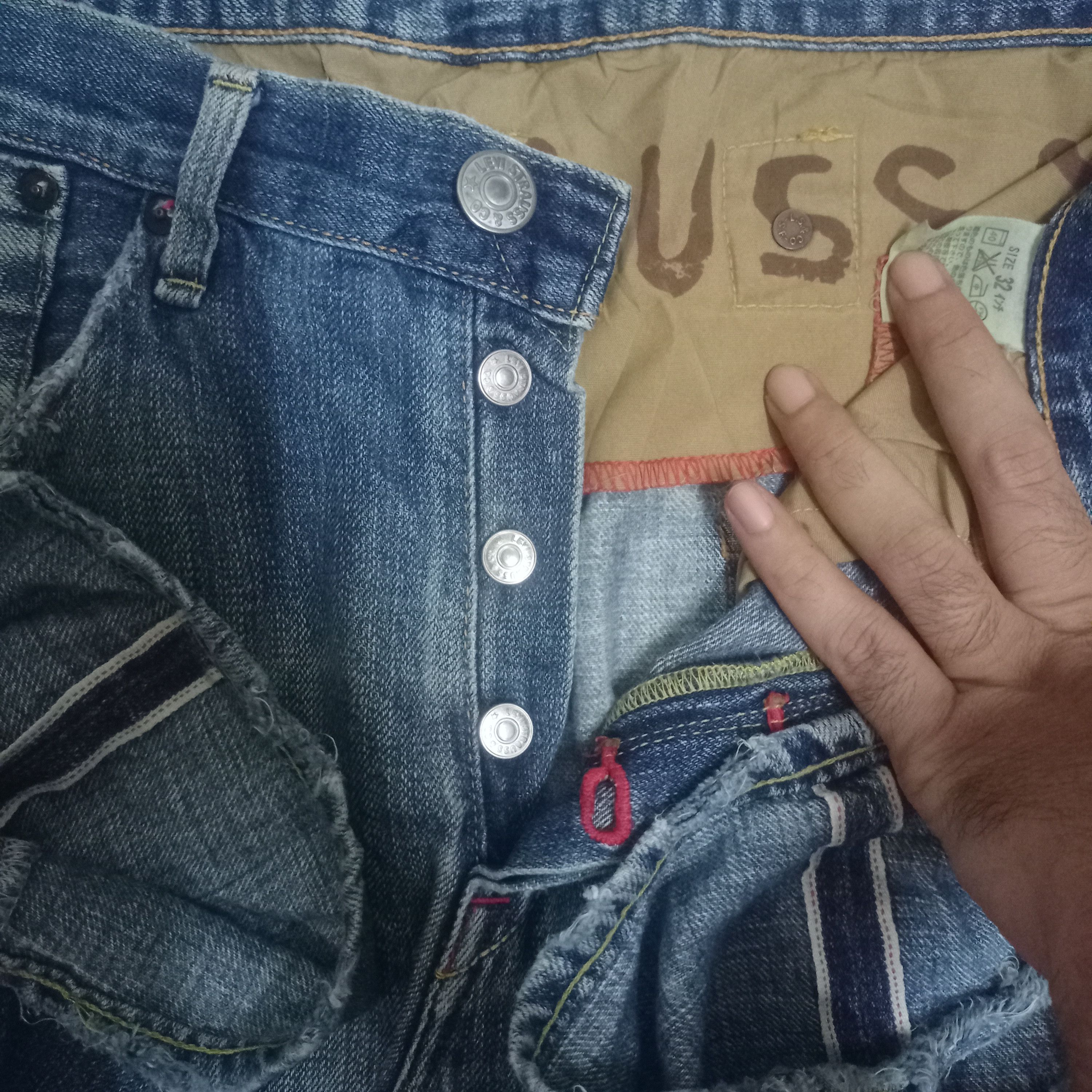 Levi's Vintage 90s Levis Japan Buckle Back Selvedge Baggy Jeans Size US 32 / EU 48 - 3 Thumbnail