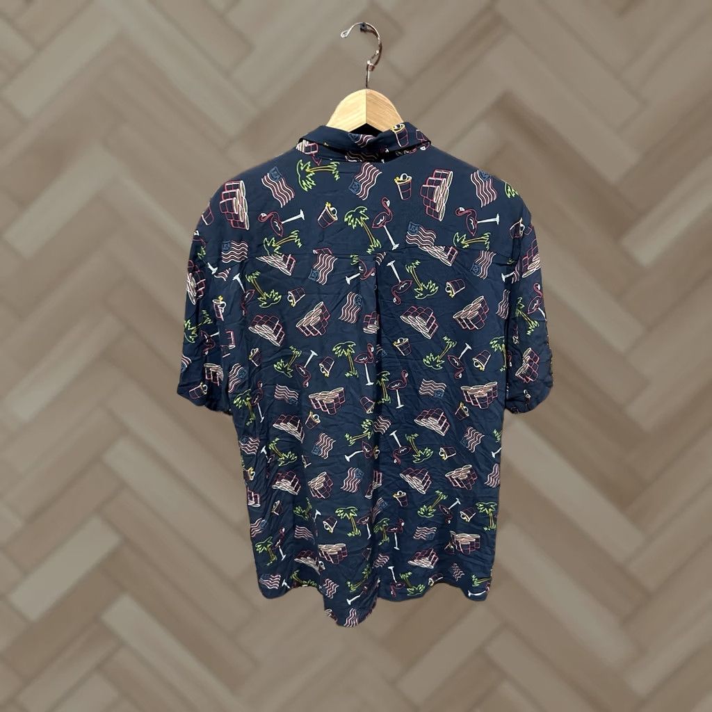 Vintage Departwest Mens Blue Summer Graphic Short Sleeve Button Up Shirt XL Size US XL / EU 56 / 4 - 1 Thumbnail