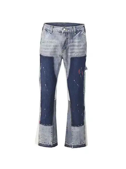 Splattered Paint Flare Jeans