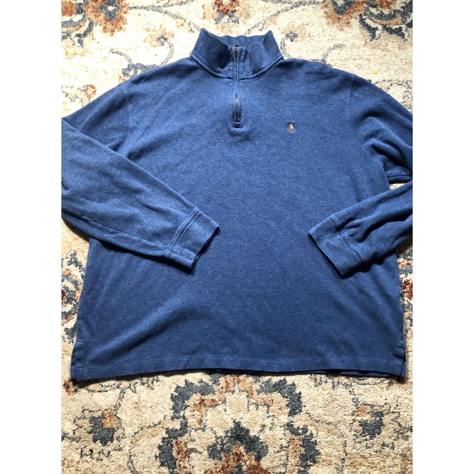 Polo Ralph Lauren Ralph Lauren Polo Estate Rib Sweater Mens XL Blue 1/4 Zip Logo Pony Golf Pullover Size US XL / EU 56 / 4 - 5 Thumbnail