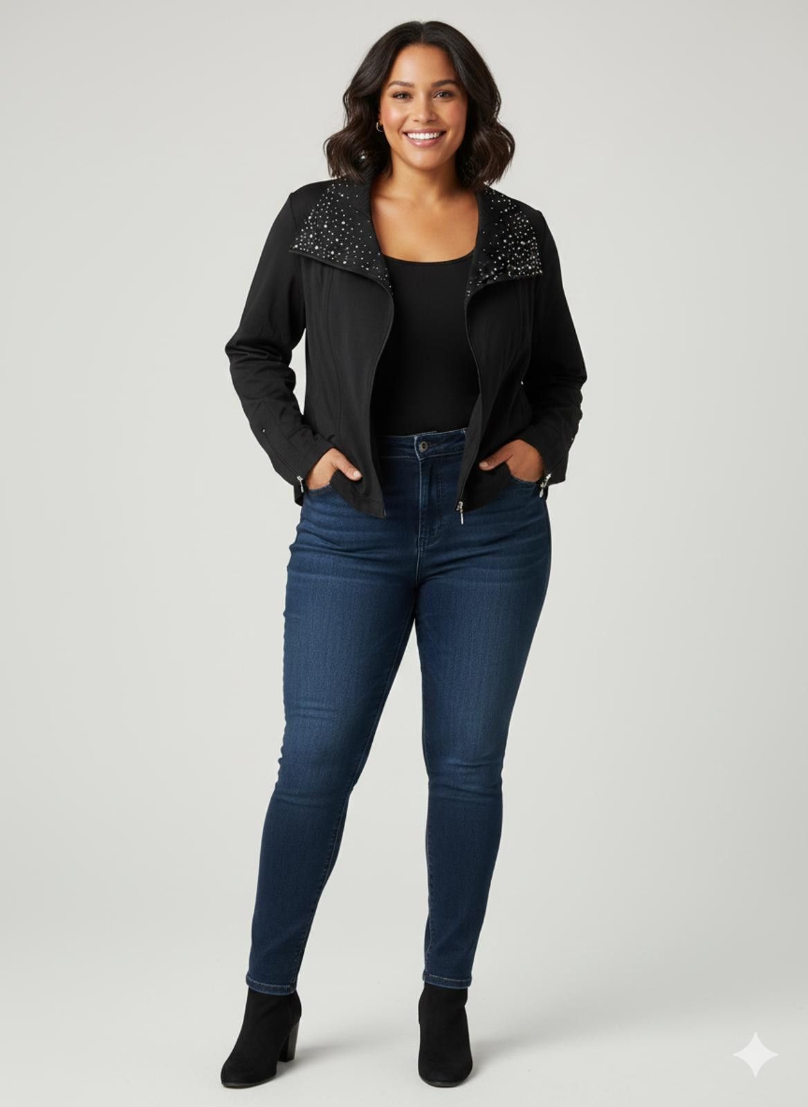 Other Christine Alexander Black Women's Jacket Stoned Collar XL Size XL / US 12-14 / IT 48-50 - 1 Thumbnail