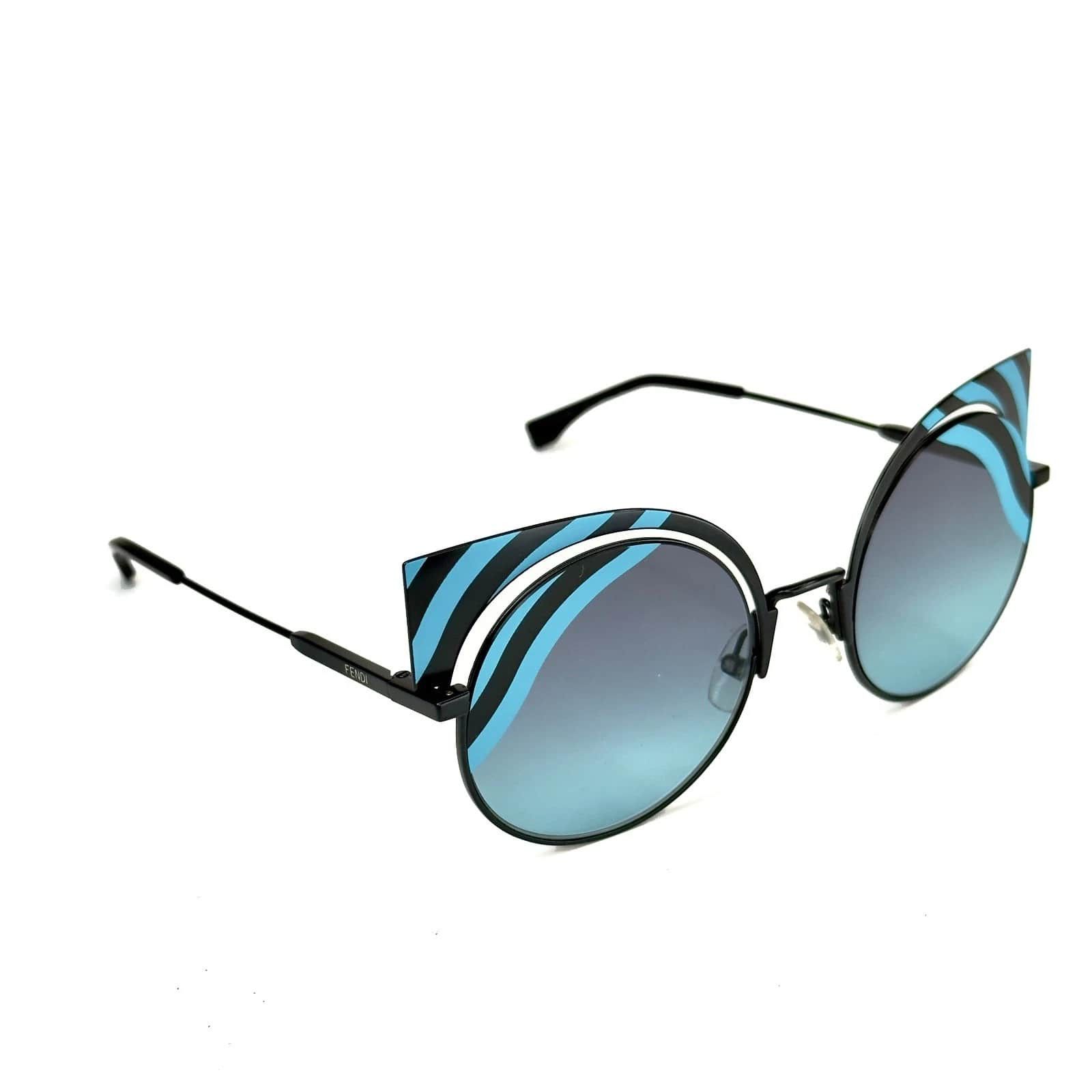 Fendi FENDI HYPNOSHINE FF0215S Black Blue Fashion Sunglass 0215 Size ONE SIZE - 9 Thumbnail
