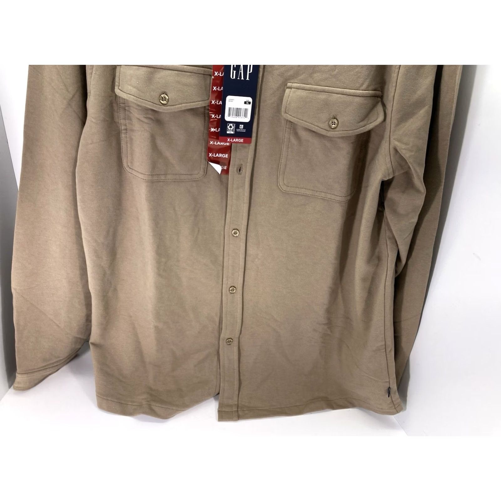 Gap Gap Shirt Men XL Brown Knit Button-Front Long Sleeve Cotton Blend Stretch NWT Regular, Button-Up, Collared, Vietnam, Gap Size US XL / EU 56 / 4 - 3 Thumbnail