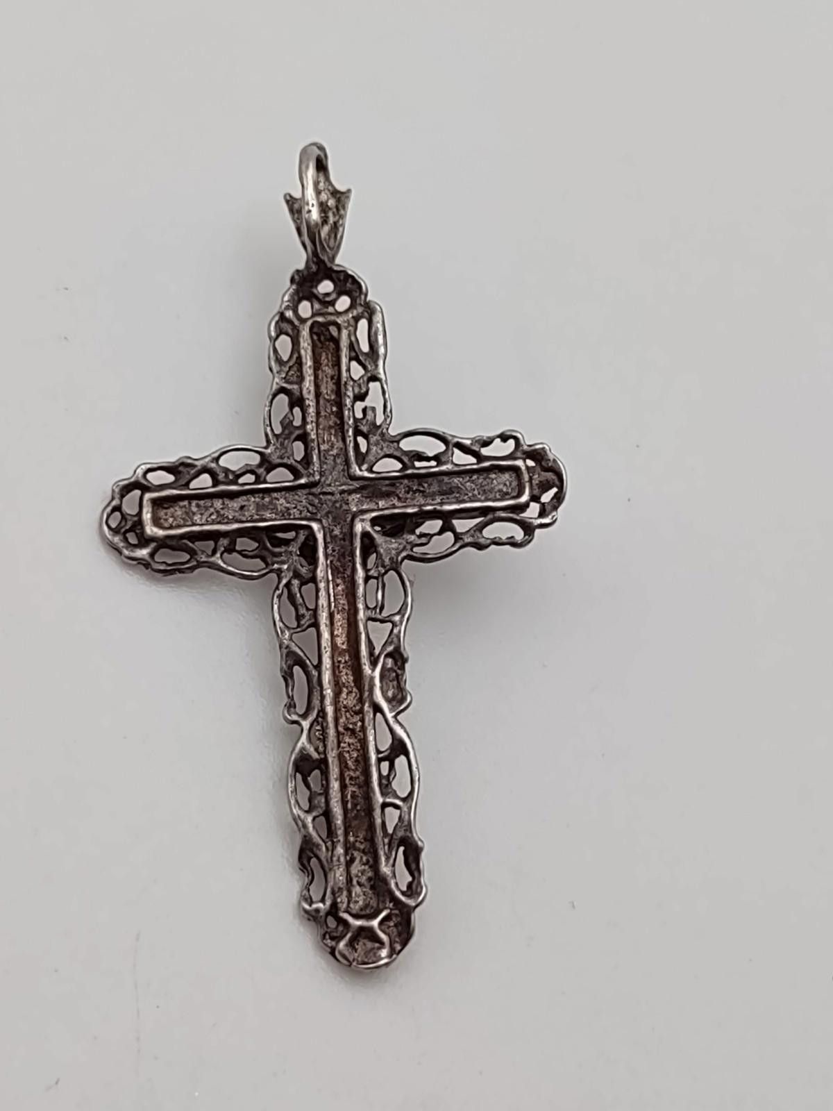 Other Sterling Silver Filigree Crucifix Cross Pendant 925 Size ONE SIZE - 4 Thumbnail