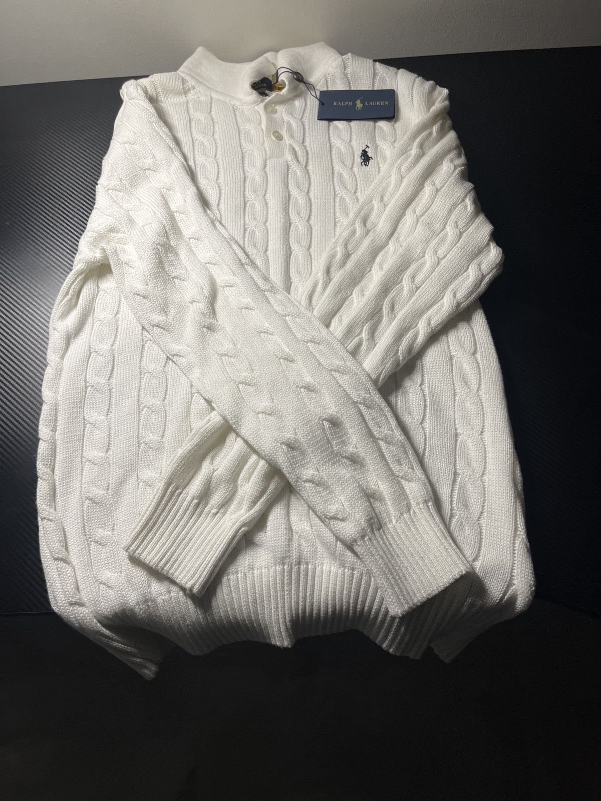 Polo Ralph Lauren Polo Ralph Lauren White Cable-Knit Long Sleeve Sweater Size US M / EU 48-50 / 2 - 2 Thumbnail