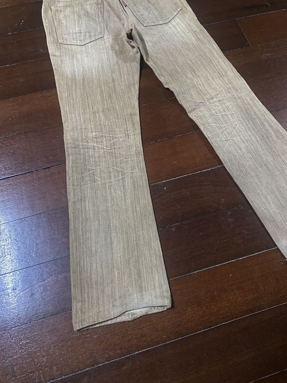 Japanese Brand VINTAGE SUGAR CANES 285 BROWN CREAM DENIM small bootcut Size US 31 - 11 Thumbnail