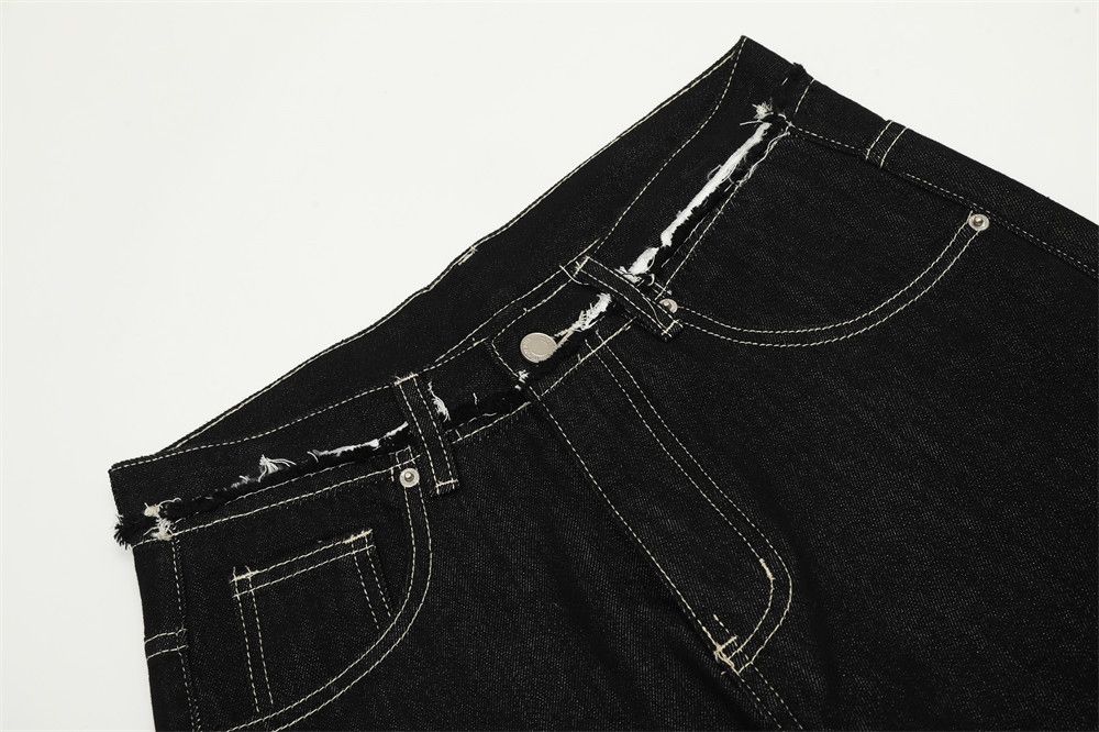 Japanese Brand × Jean High street patchwork raw edge loose straight casual jeans Size US 32 / EU 48 - 5 Thumbnail