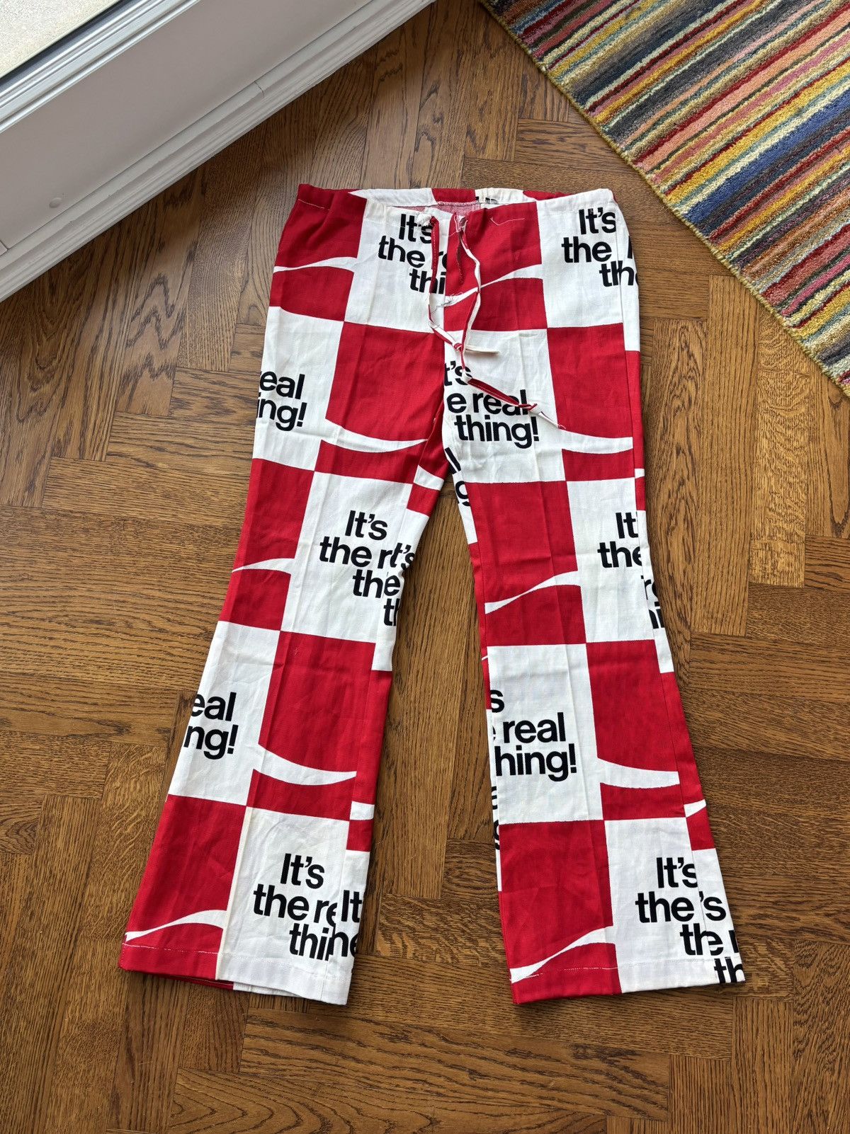 Coca Cola × Vintage 1970s Coca-Cola Trousers True Vintage Checker Plaid Flared Size US 36 / EU 52 - 1 Thumbnail