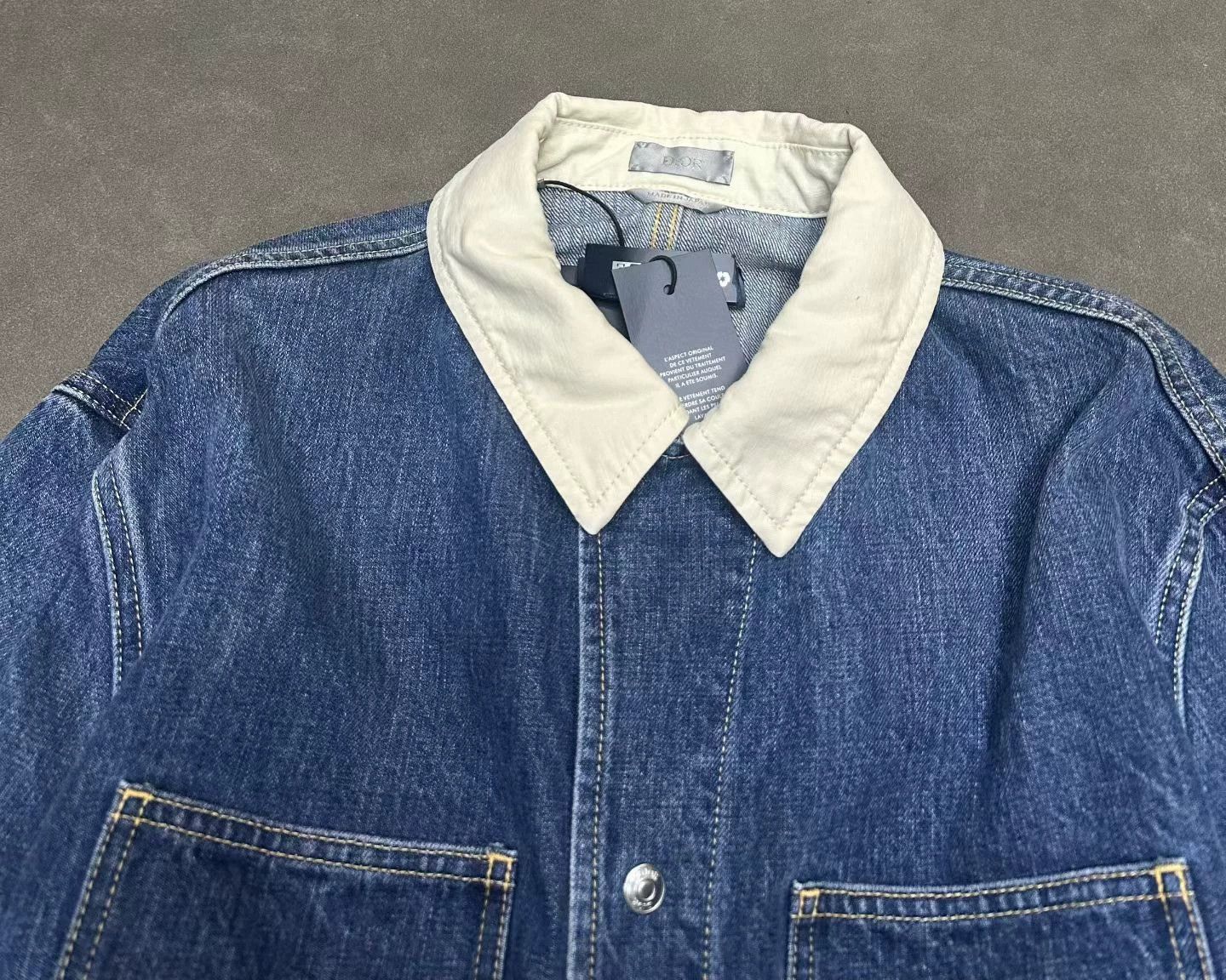 Dior Dior Embroidered Logo Tie Denim Midi Blue Star Jacket Size US M / EU 48-50 / 2 - 3 Thumbnail