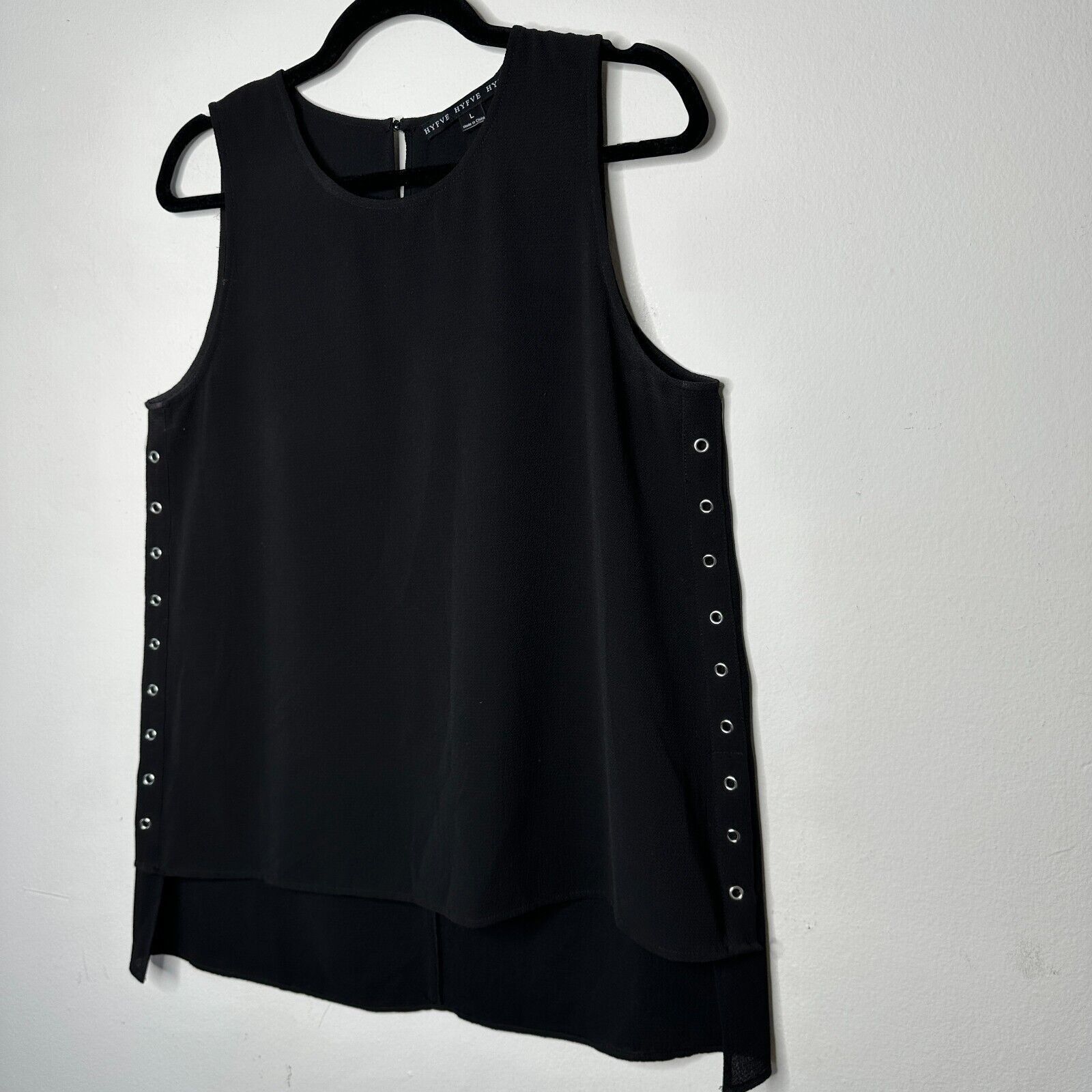 Other HYFVE Black Silver Grommet Sleeveless Hi Low Tunic Tank Size L / US 10 / IT 46 - 3 Thumbnail