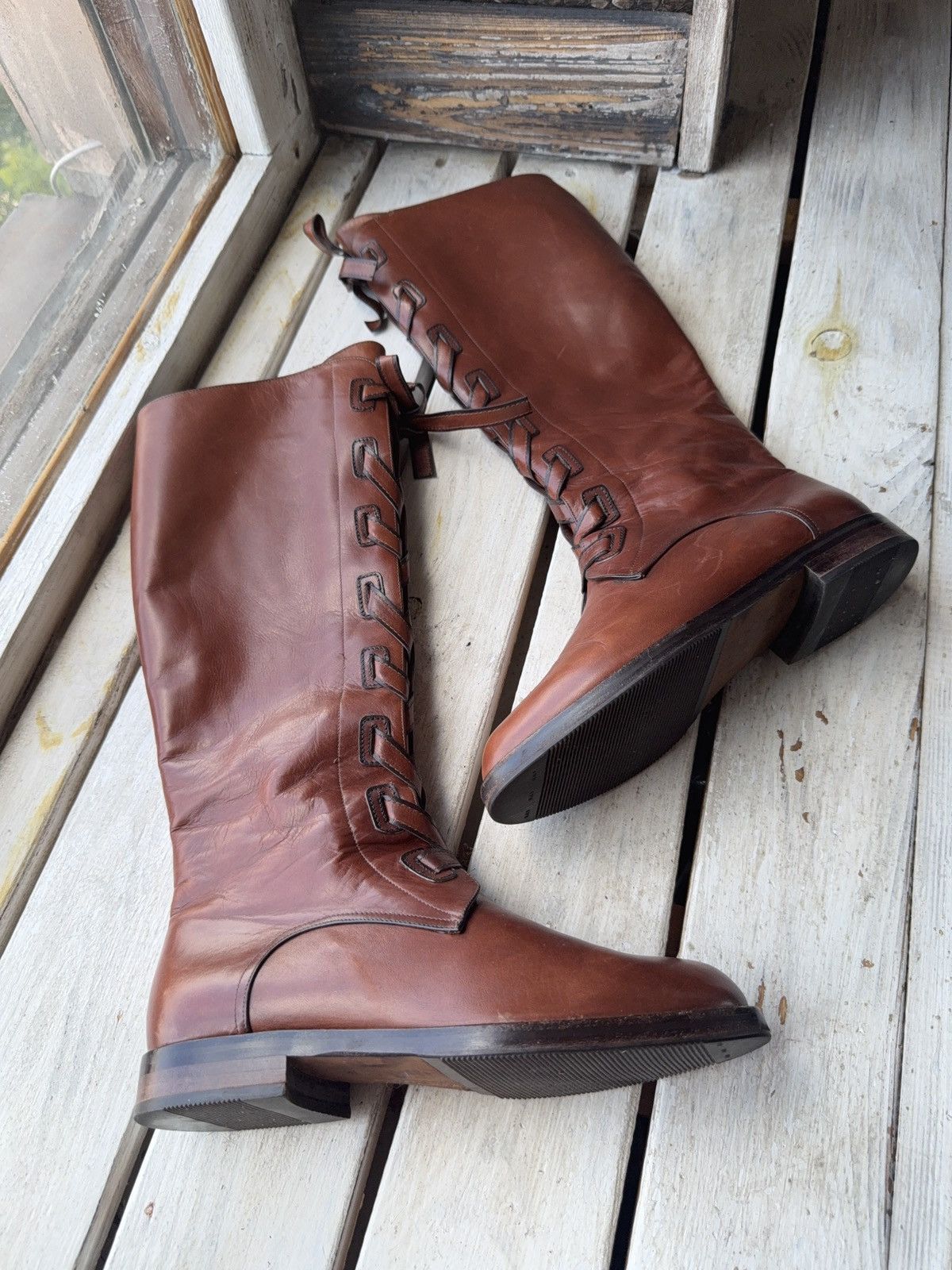 Bally Luxury 00s Bally Vintage Cowgirl Western High Boots 36 1/2 Size US 6 / IT 36 - 1 Thumbnail