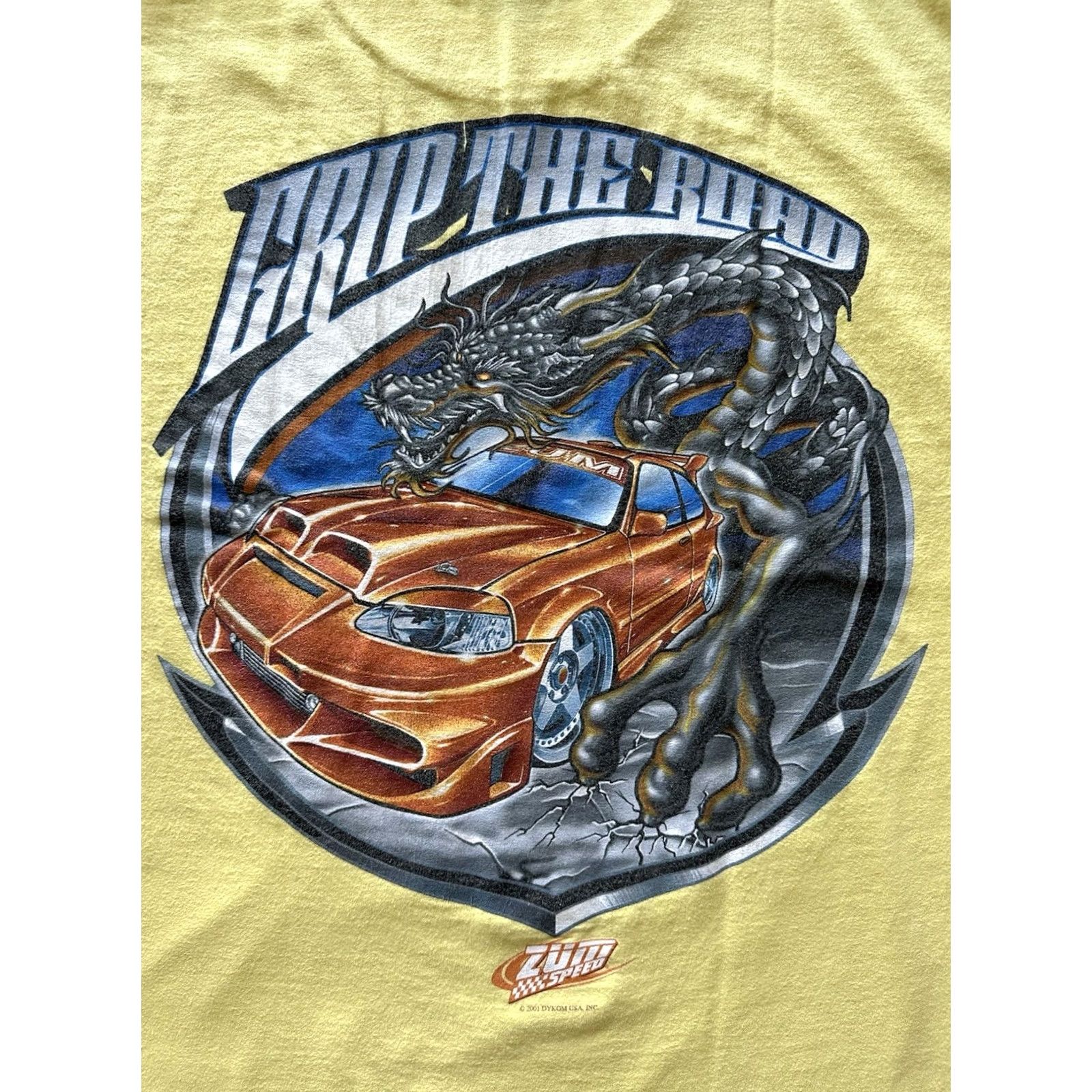 Vintage VINTAGE ODM Shirt Mens L Y2K Graphic Dragon Zum Speed Tank Car Grail JNCO Style T-Shirt Size US L / EU 52-54 / 3 - 2 Thumbnail