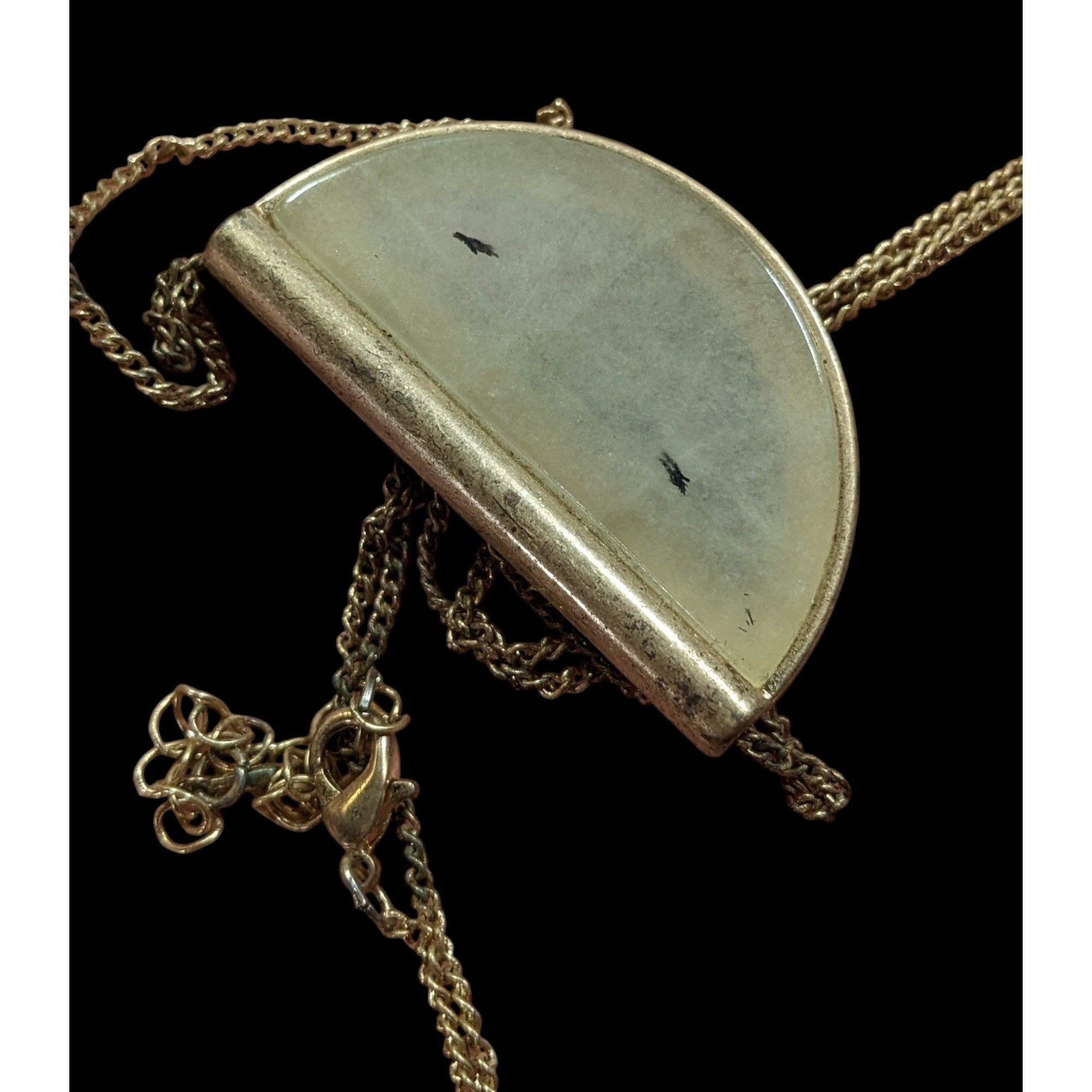 Other Geometric Rutilated Quartz Half Circle Pendant Necklace Size ONE SIZE - 4 Thumbnail