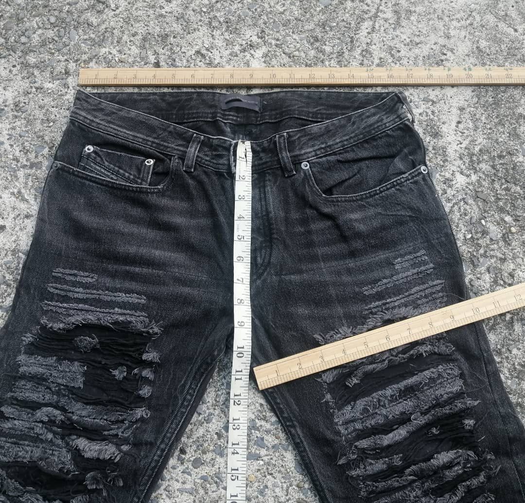 Diesel Black Gold × If Six Was Nine Diesel Black Gold Distressed Black Jeans Size US 34 / EU 50 - 12 Thumbnail