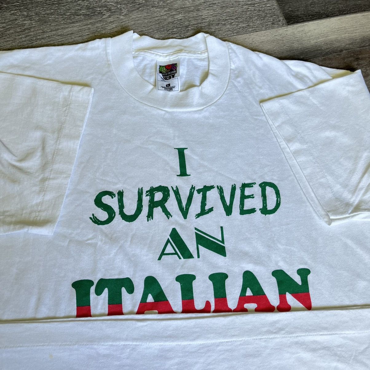 Other × Vintage Vintage 90s I Survived an Italian Mother Humor Logo T Shirt Size US XL / EU 56 / 4 - 5 Thumbnail