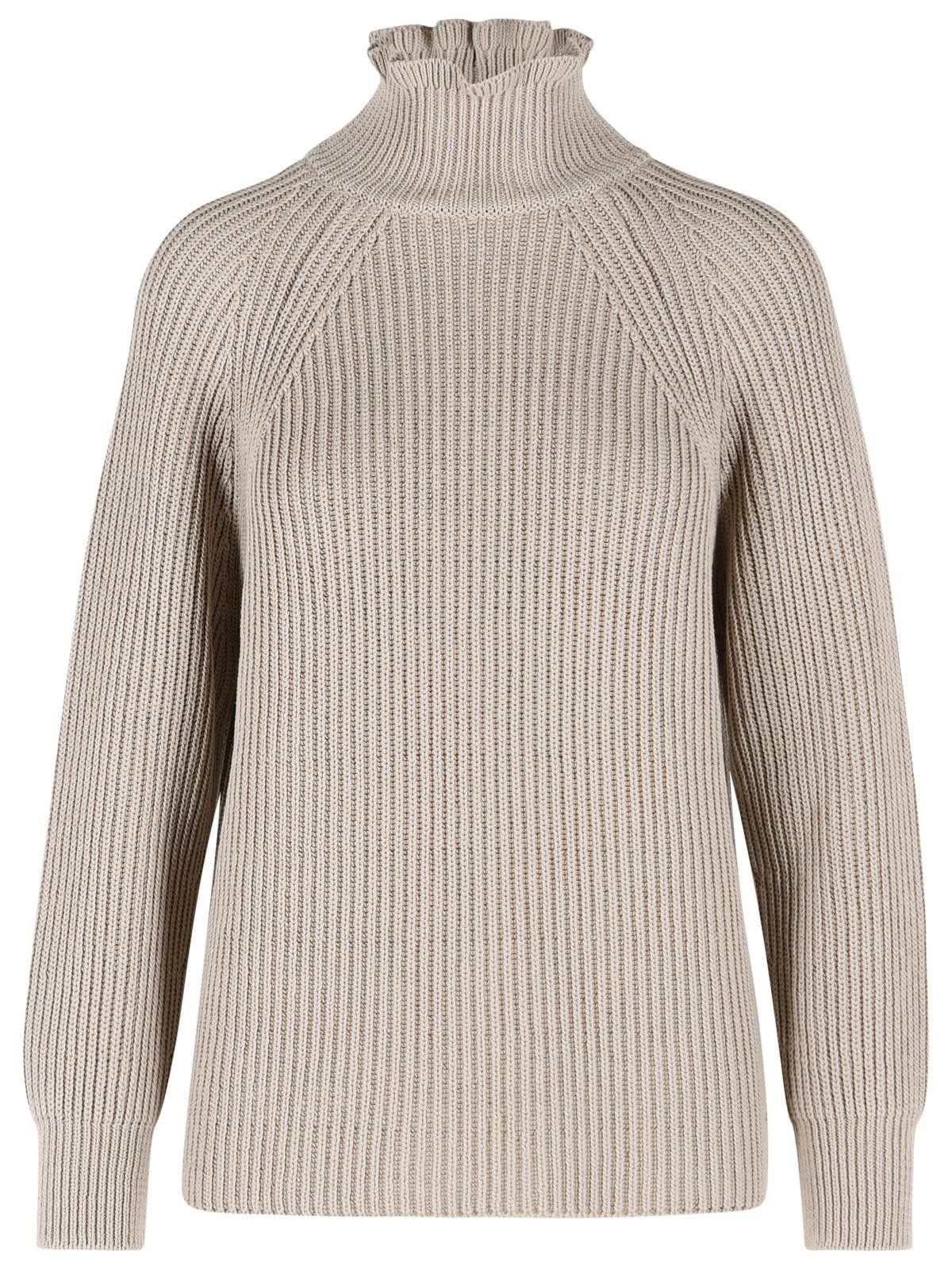 Max Mara MAX MARA 'Camino' Oversized Sand Cotton Cordonetto Sweater Size M / US 6-8 / IT 42-44 - 1 Thumbnail