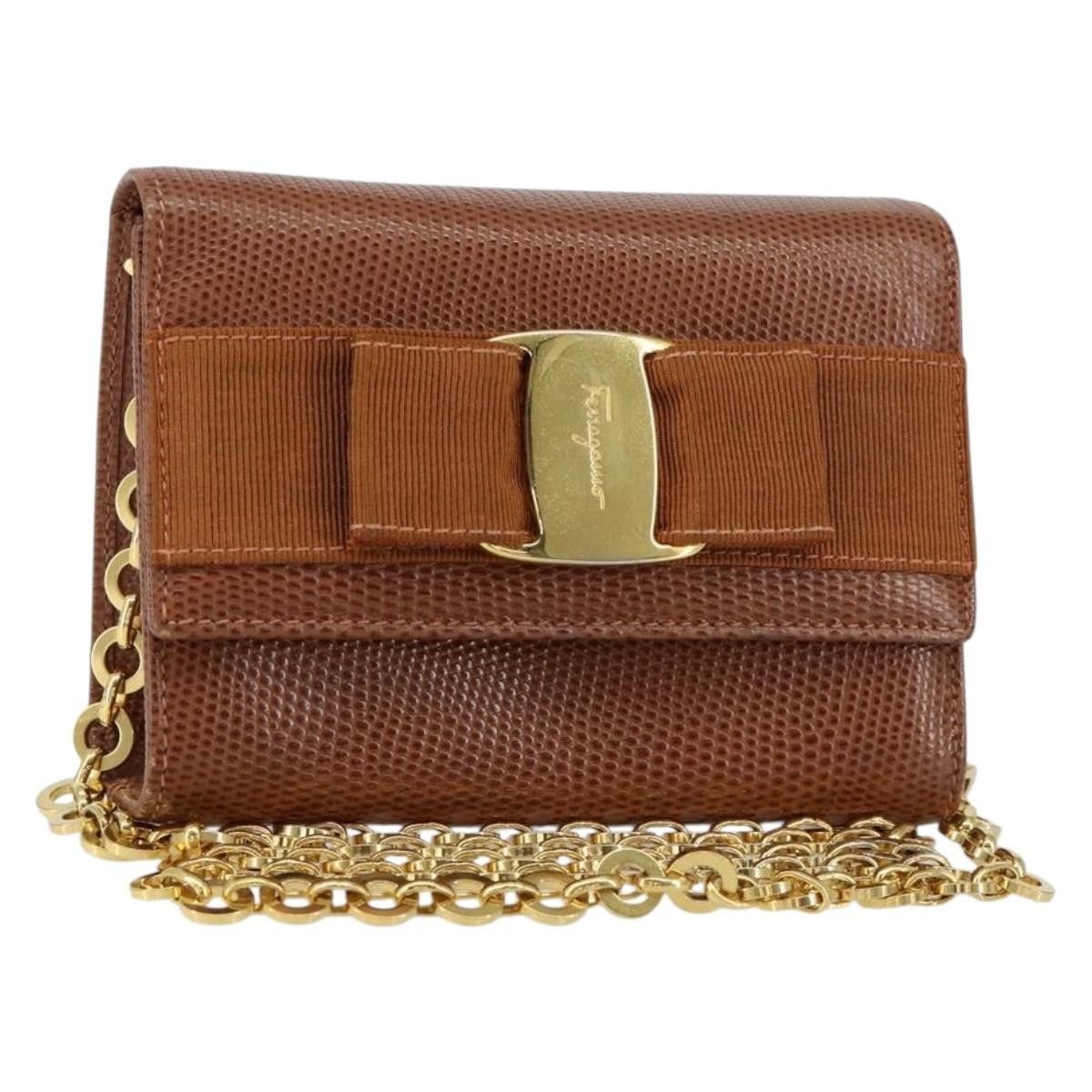 Salvatore Ferragamo Salvatore Ferragamo Vala Embossed Leather Size ONE SIZE - 1 Thumbnail