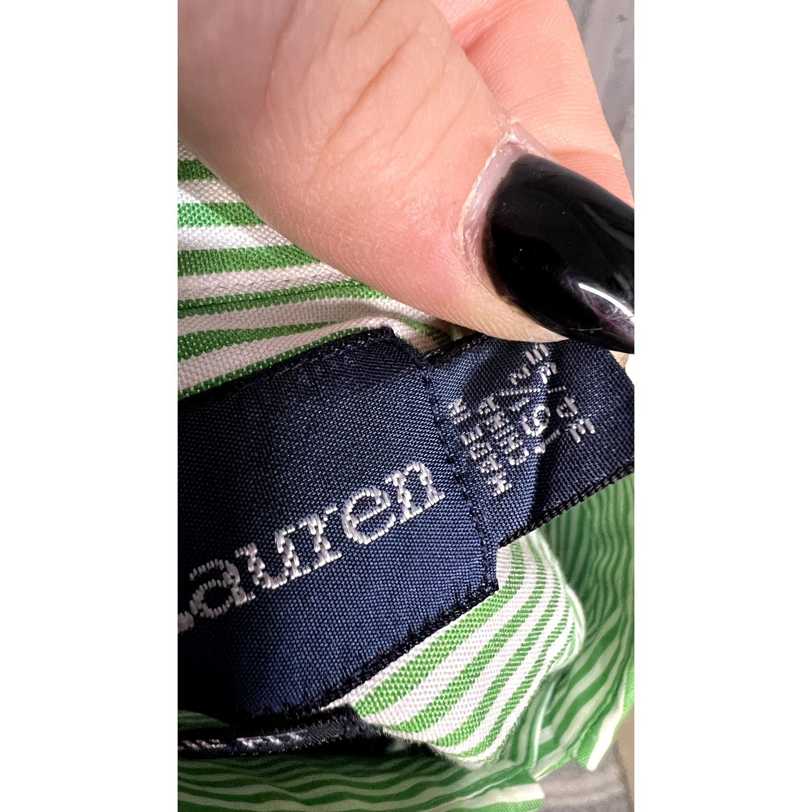 Ralph Lauren Ralph Lauren Green Striped Long Sleeve Button-Up Shirt Size US M / EU 48-50 / 2 - 5 Thumbnail