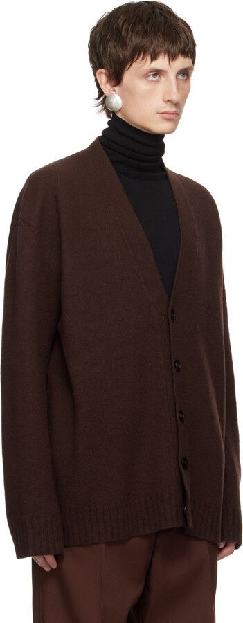 Jil Sander o1y1124 Cardigan in Burgundy Size US M / EU 48-50 / 2 - 2 Thumbnail