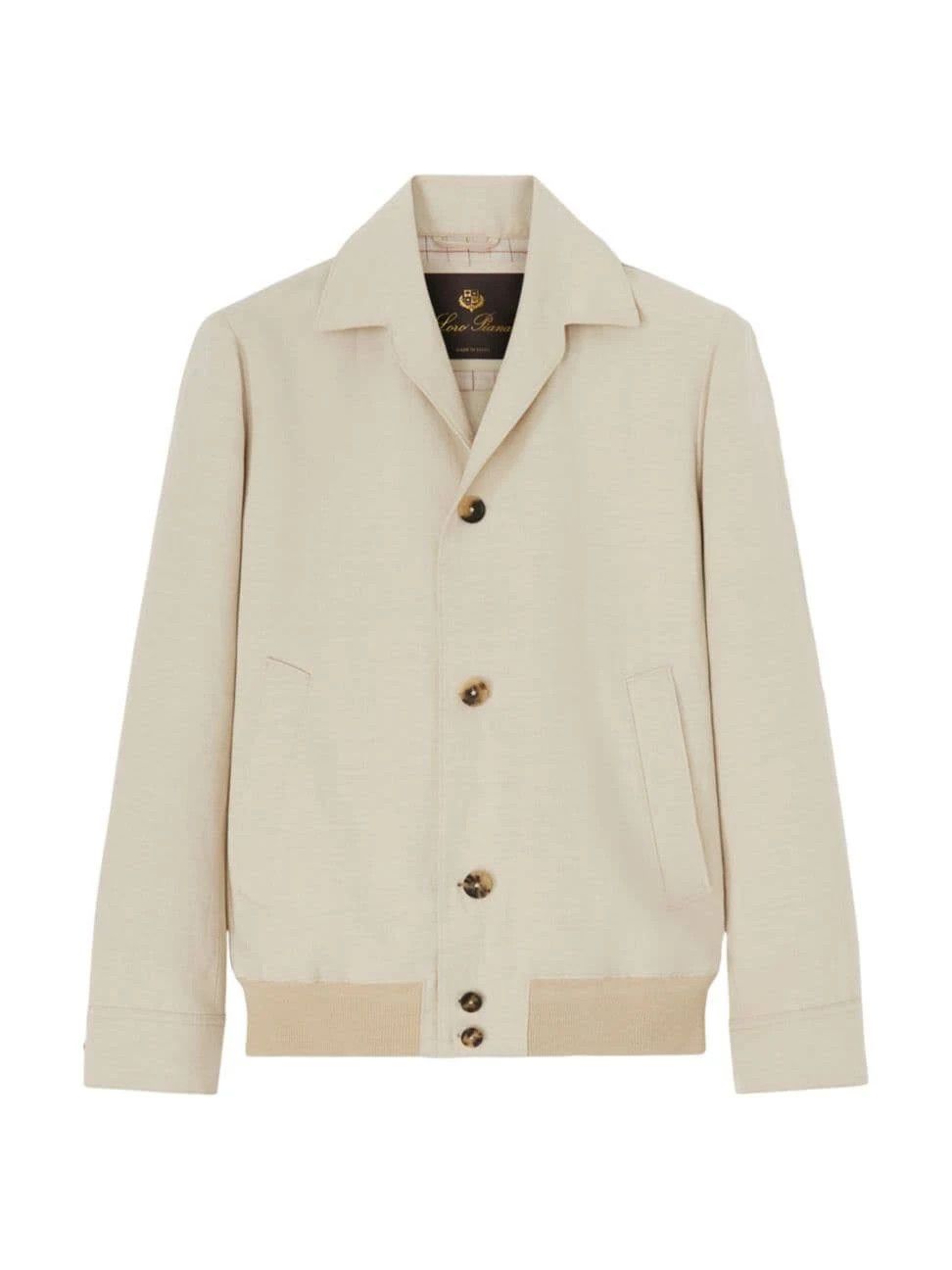 Loro Piana o1loc1c0424 FAM7699 Andre Linen Bomber Jacket in Beige Size US L / EU 52-54 / 3 - 1 Thumbnail
