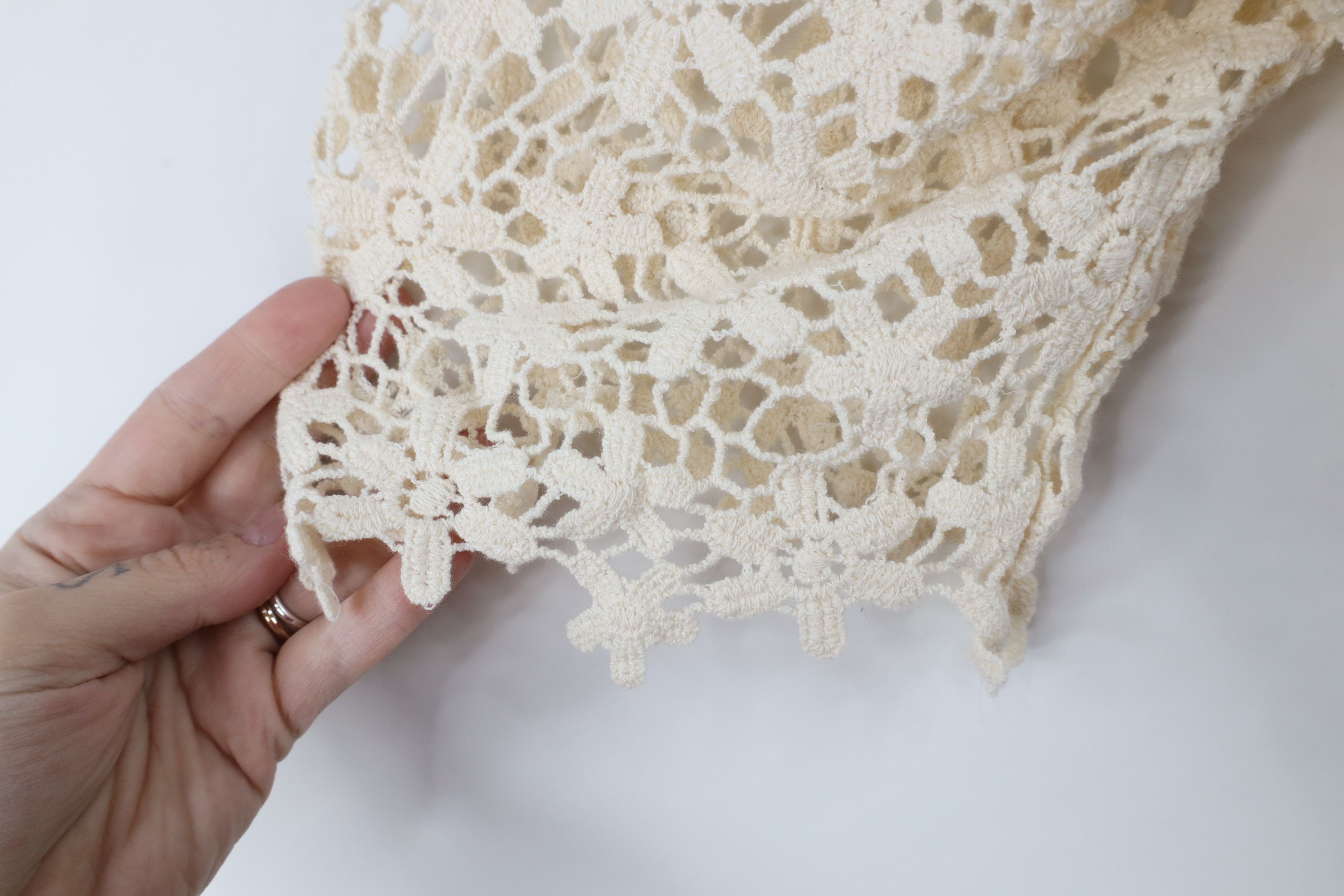 Vintage Vintage 90s Y2K Babydoll Crochet Flower Cardigan Sweater Size M / US 6-8 / IT 42-44 - 5 Thumbnail