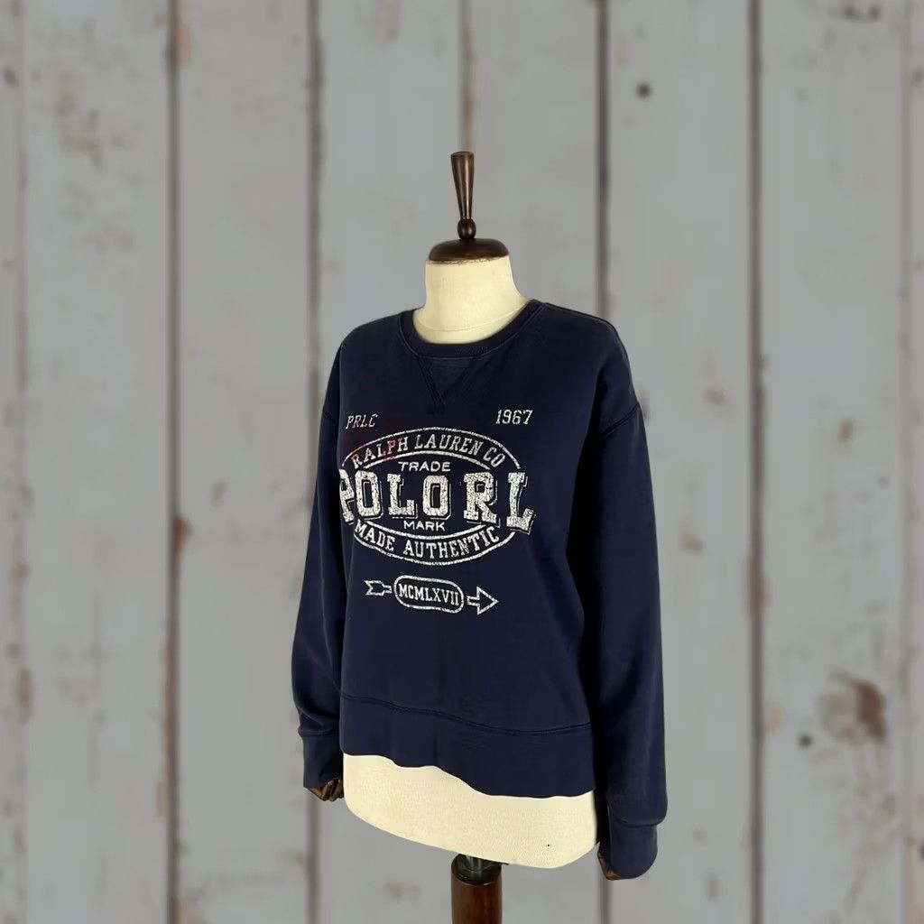 Polo Ralph Lauren Polo Ralph Lauren Womens Sweatshirt Size M Navy Cotton Crew Neck Long Sleeve Size M / US 6-8 / IT 42-44 - 1 Thumbnail