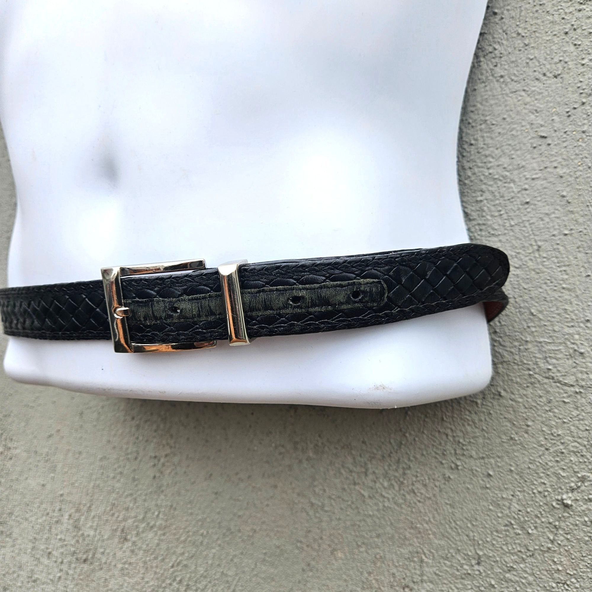 Bragano Bragano Black Woven Leather Belt Mens Made in Canada XL 41–4 Size 42 - 14 Thumbnail