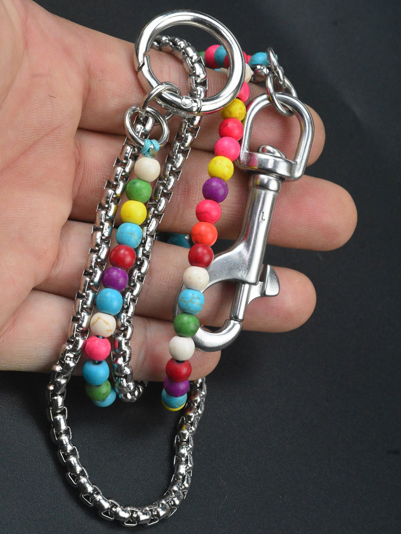 Japanese Brand × Jewelry Double-Layer Turquoise Bead Pants Chain Stainless Steel Size ONE SIZE - 2 Thumbnail