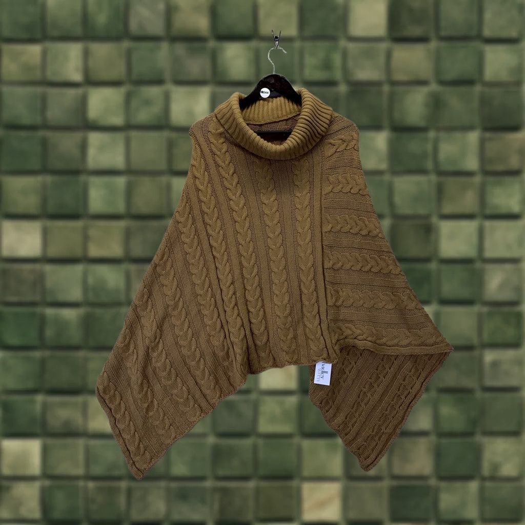 Vintage Hadley Wren Marissa Knit Gold Poncho Womens One Size-10044 Size ONE SIZE - 1 Thumbnail