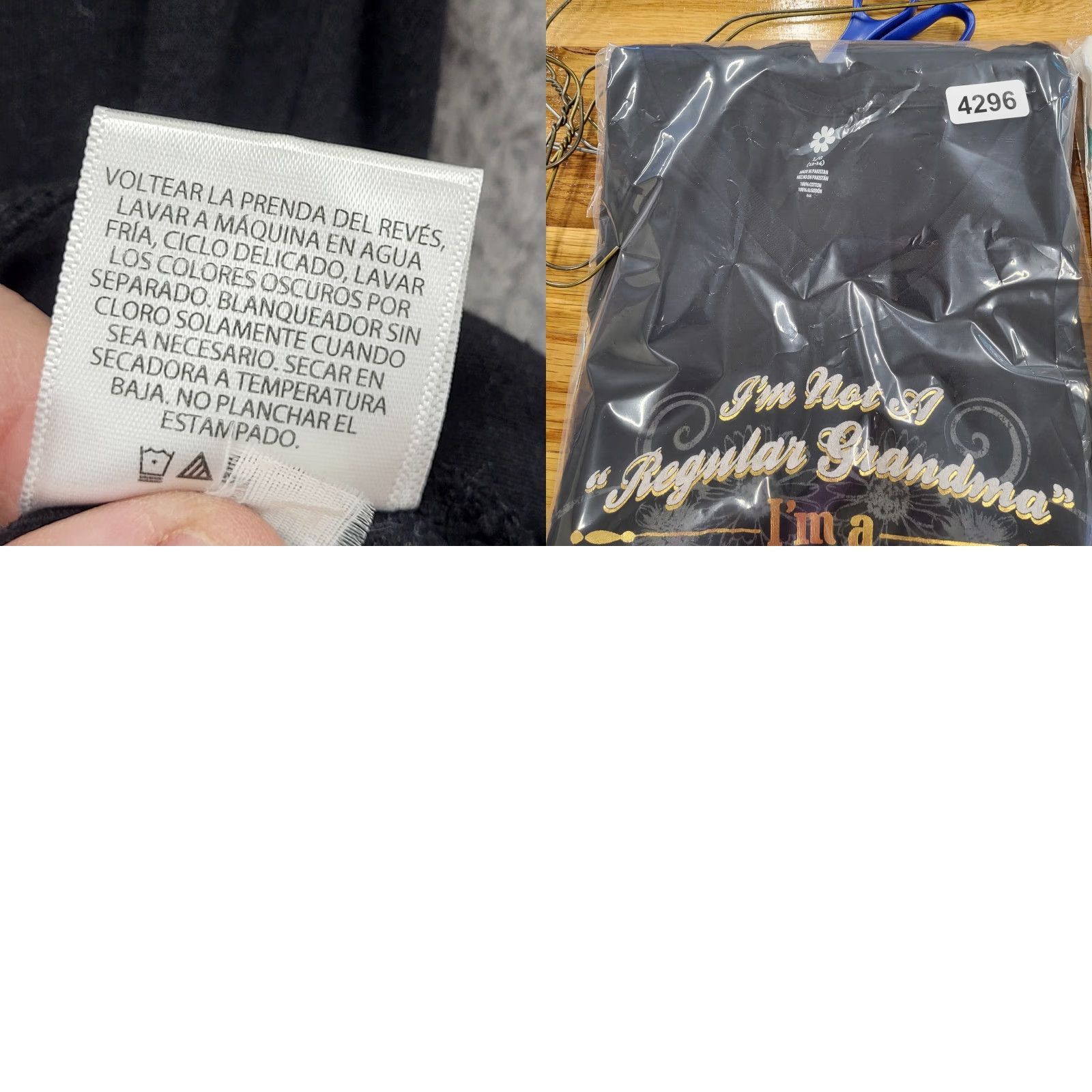 Walmart Walmart T-Shirt Womens 12/14 Regular Black Short Sleeve I Love Grandma I'm Not a Regular Grandma Cool Grandma Crew Neck Jersey 100% Cotton Size XL / US 12-14 / IT 48-50 - 9 Thumbnail